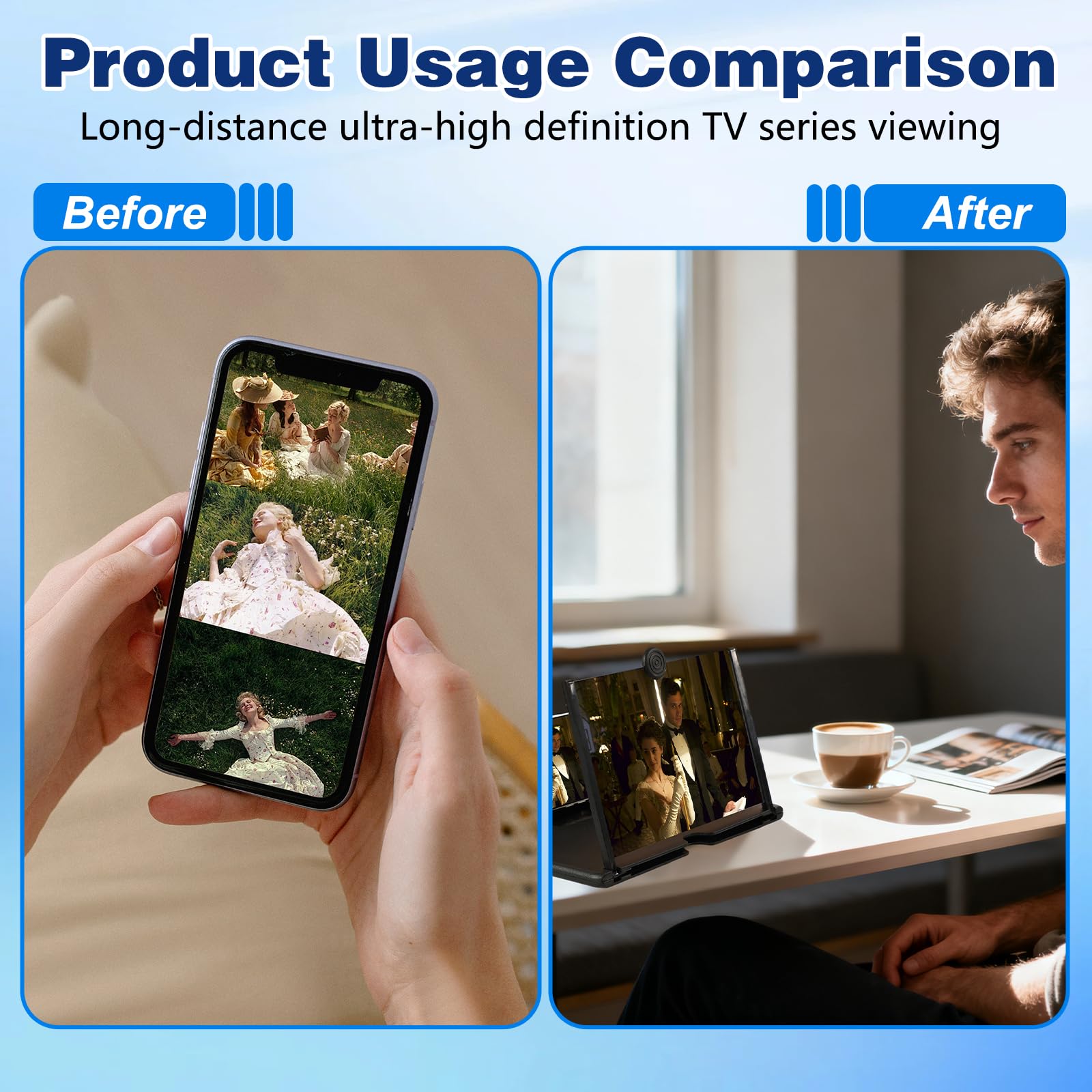 Smartphone Screen Magnifier, 3D HD Mobile Phone Magnifier Projector Sc - View 5