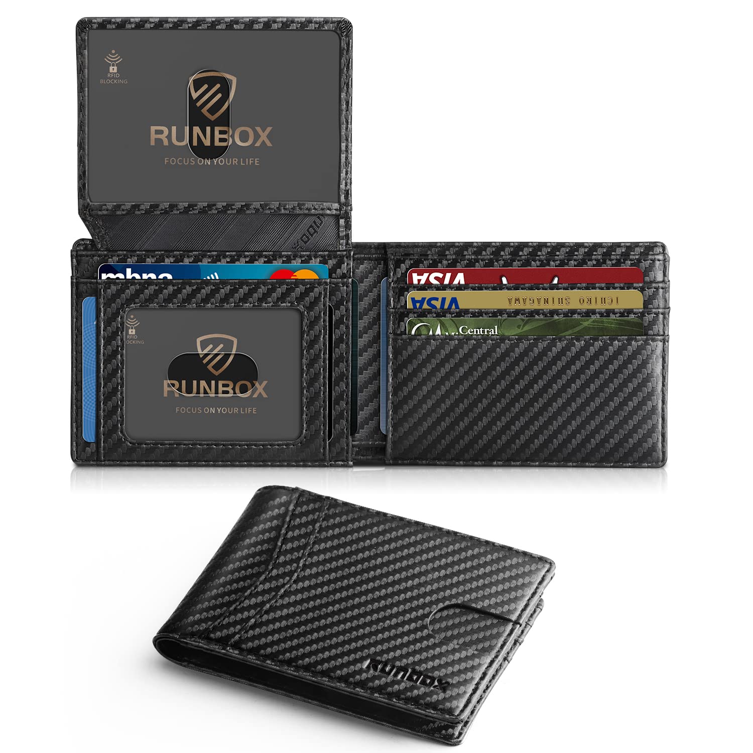 RUNBOX Wallet for Men -Slim Rfid Leather Mens Bifold Novelty - Product Imagery
