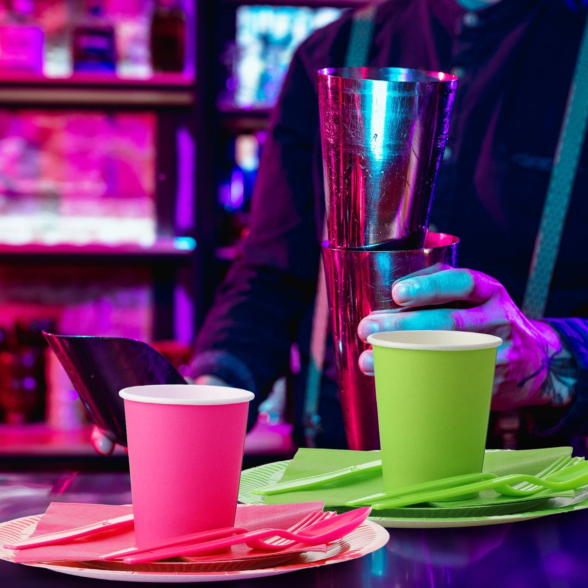 Tioncy 350 Pcs Neon Glow Party Supplies Serves 50 Including - Tioncy Official Imagery - 7