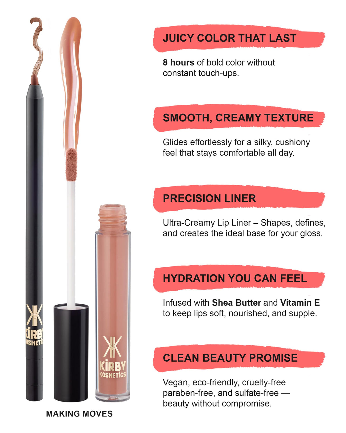 Lip Kit Duo Making Moves - Kirby Kosmetics Official Imagery - 6