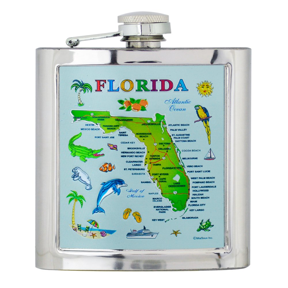 Stainless Steel Florida Souvenir Gifts for Men & Women 6 oz - Product Imagery