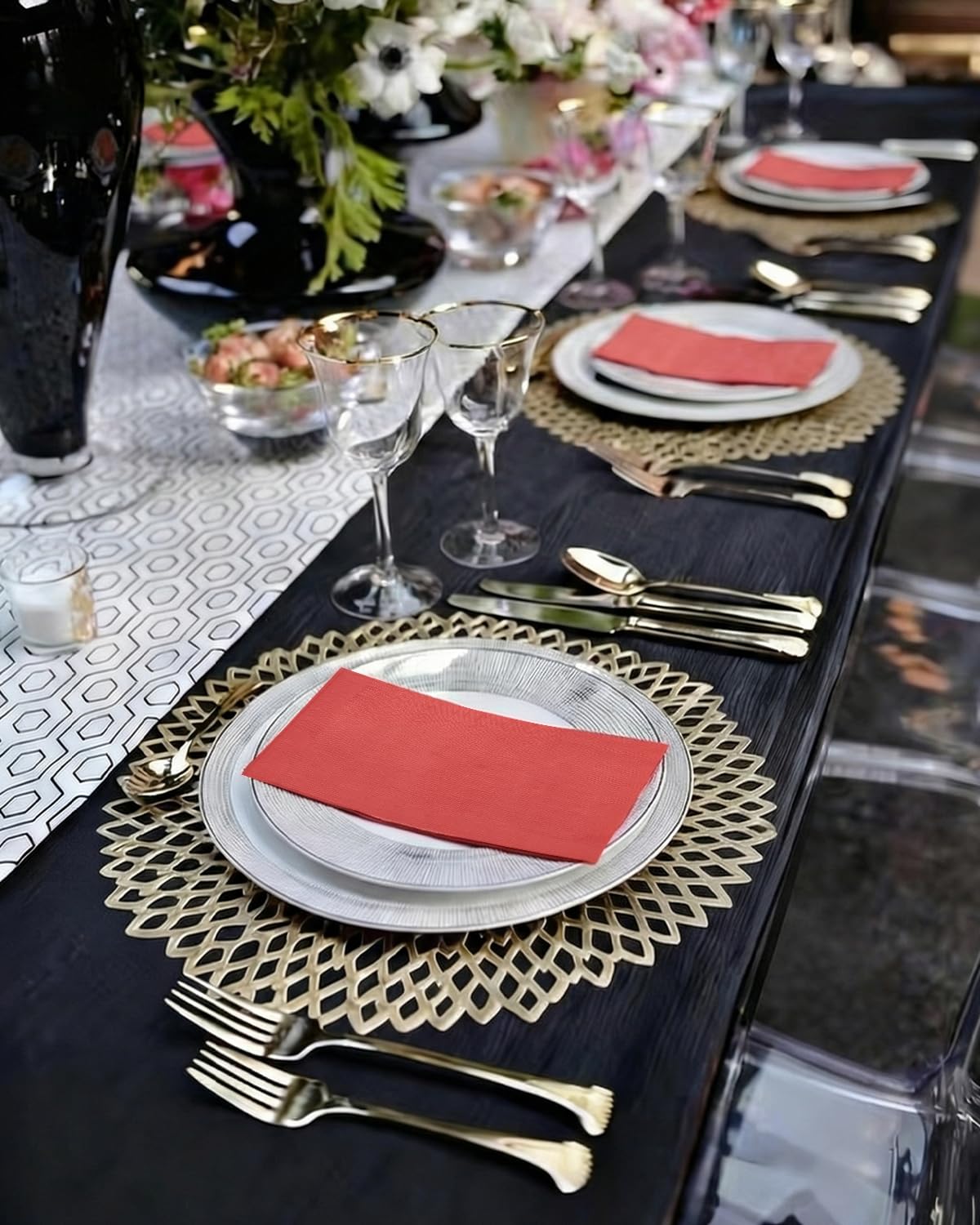Goodluck 100-Pack Red 3-Ply Disposable Guest Napkins, - Goodluck Official Product View 6
