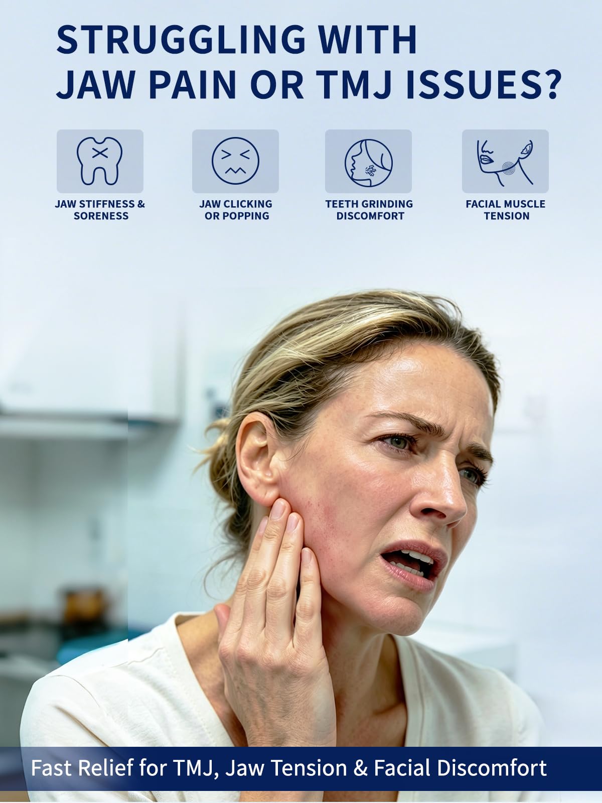 Zaybuon TMJ Massager for Jaw Relief Face Massager with Red - Zaybuon Official Imagery - 3