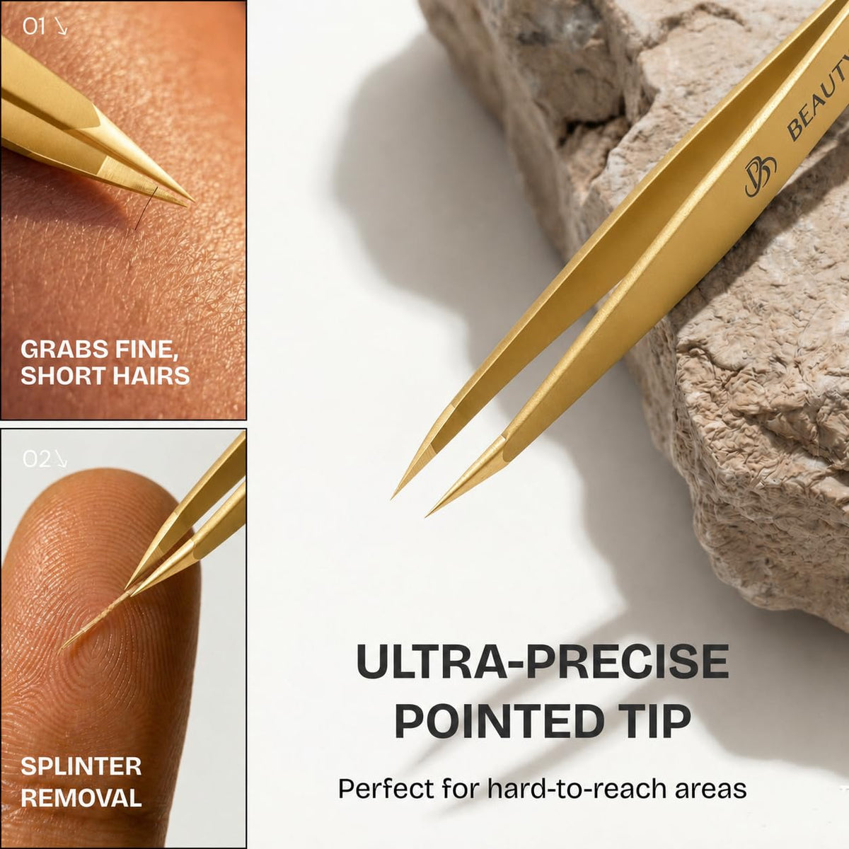 Beauty Power Precision Pointed Tweezers Ingrown Hair Eyebrow - Beauty Power Official Imagery - 4