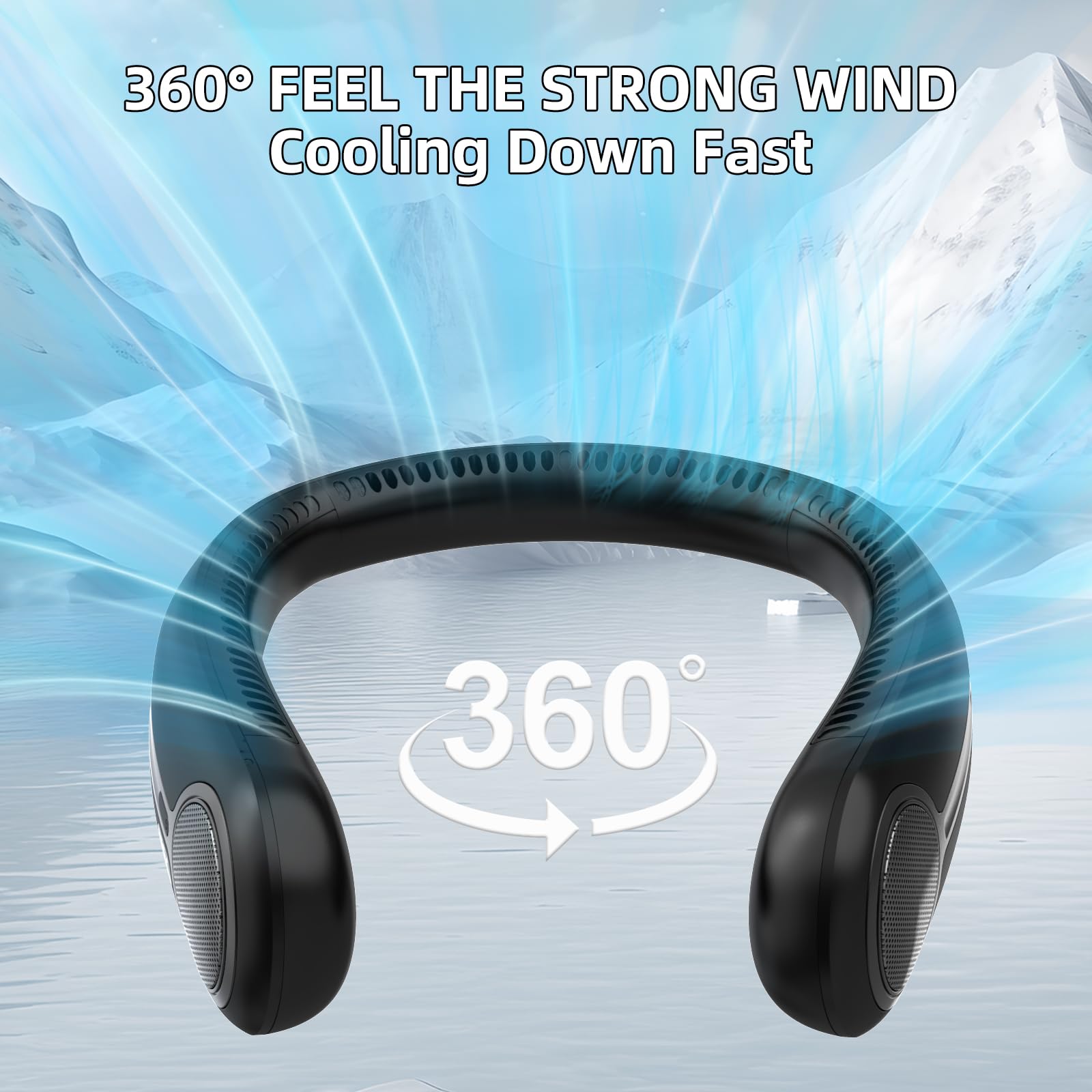 Kinhowly Portable Neck Fan, Personal Wearable Bladeless Fan, 6000 - Kinhowly Official Product View 2