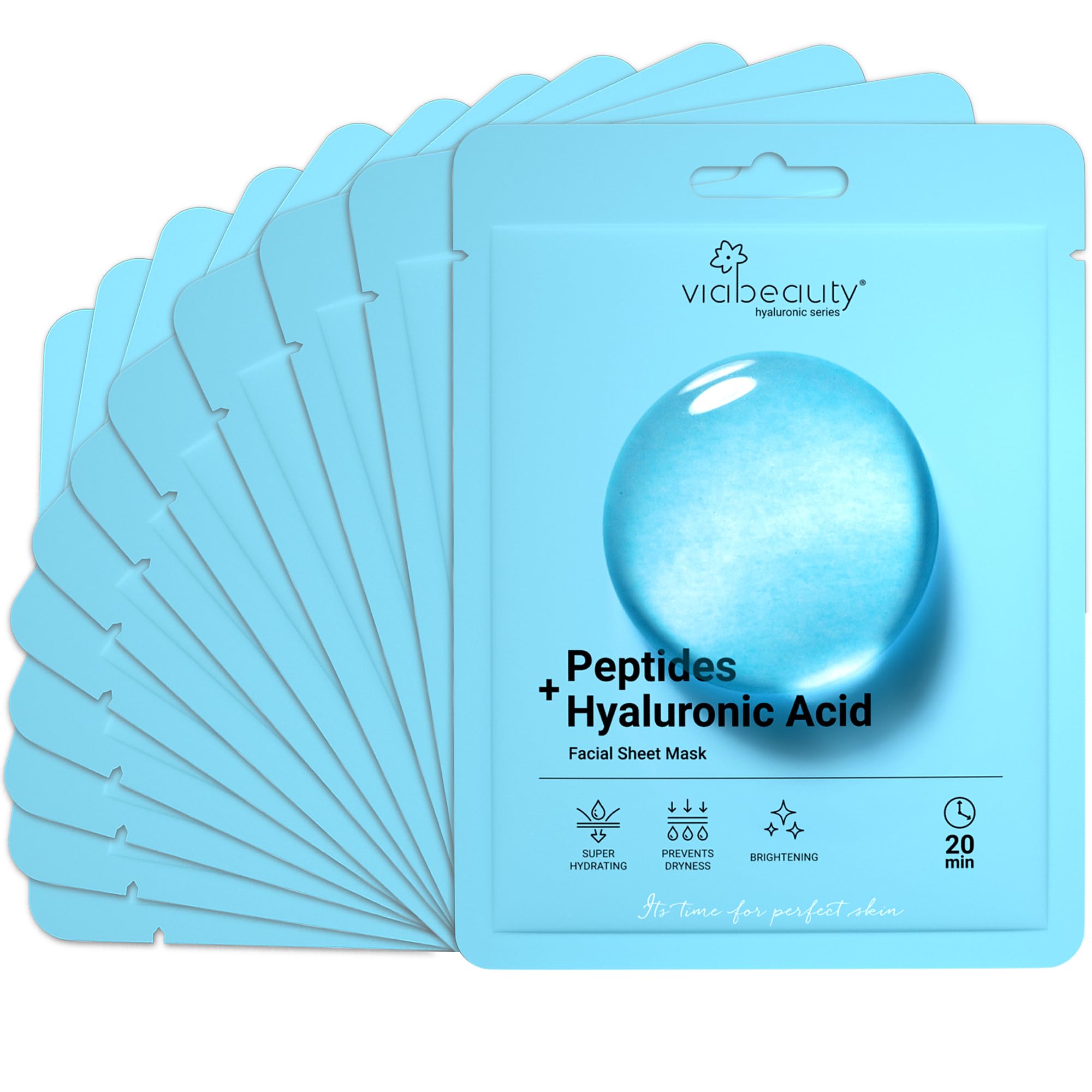 VIABEAUTY 24 Pack of Collagen Face Mask with Ceramides - VIABEAUTY