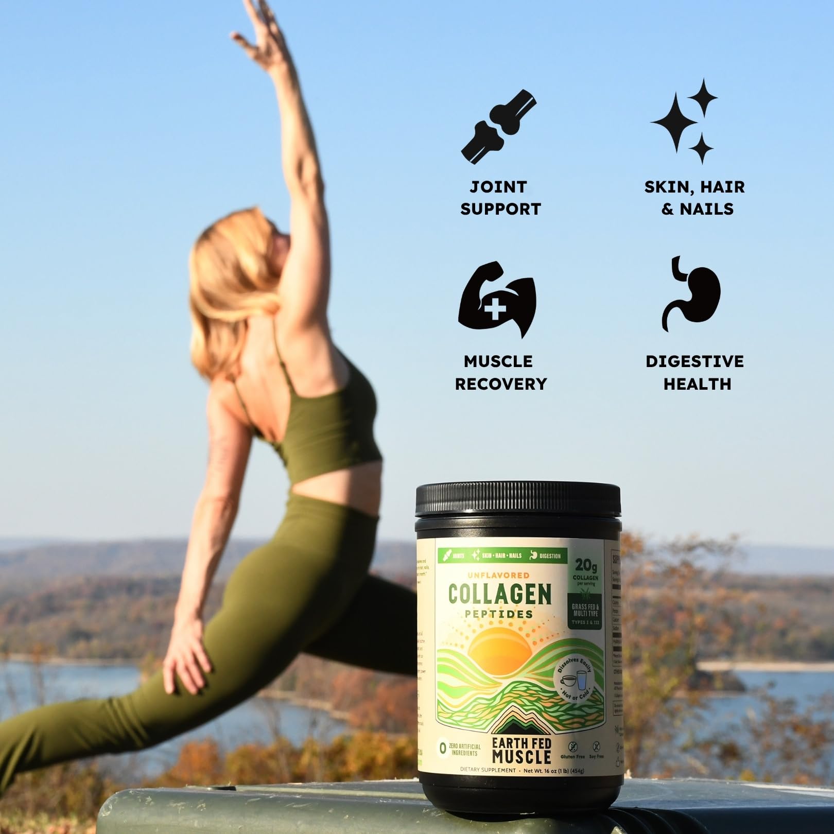 Earth Fed Muscle Collagen Peptides Unflavored 23 Servings - Earth Fed Muscle Official Imagery - 6