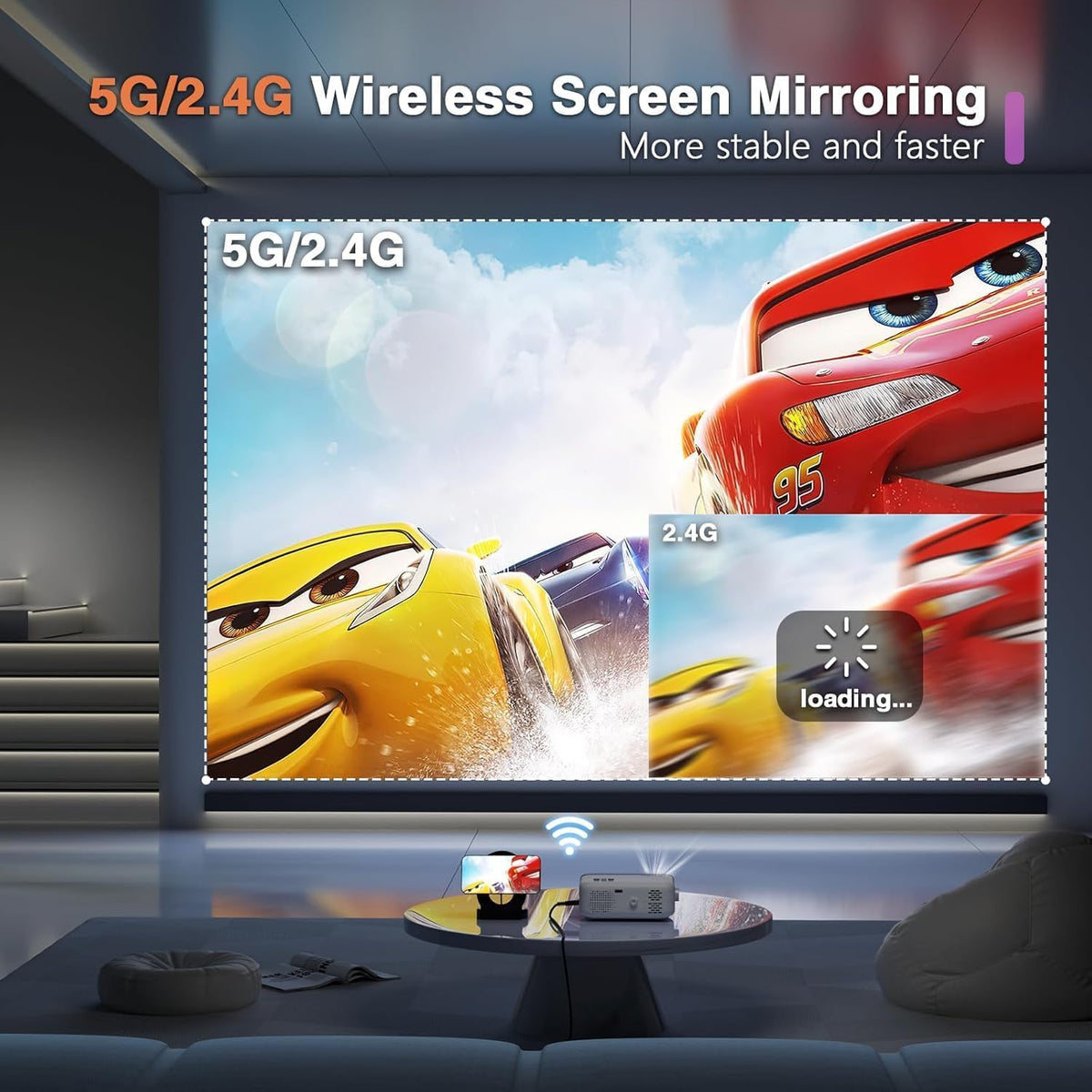 Mini Projector VOPLLS 1080P Full HD WiFi Bluetooth Portable - VOPLLS Official Imagery - 5
