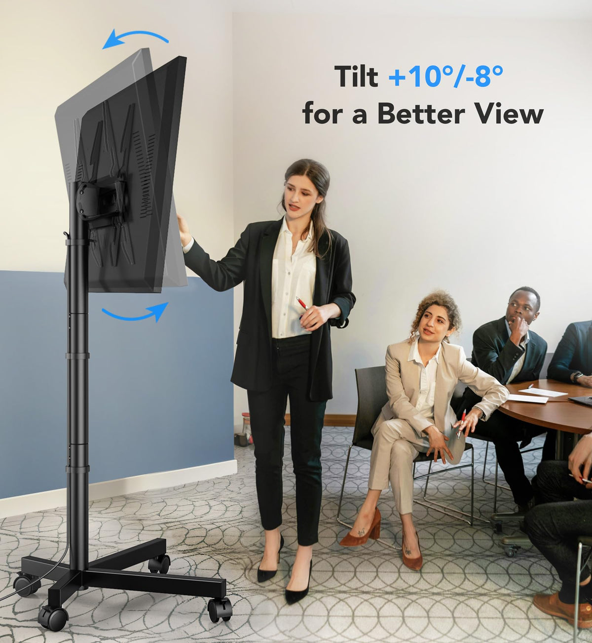 Mobile TV Cart Stand with Wheels for 23 60 tvs Height - AX WABER Official Imagery - 5