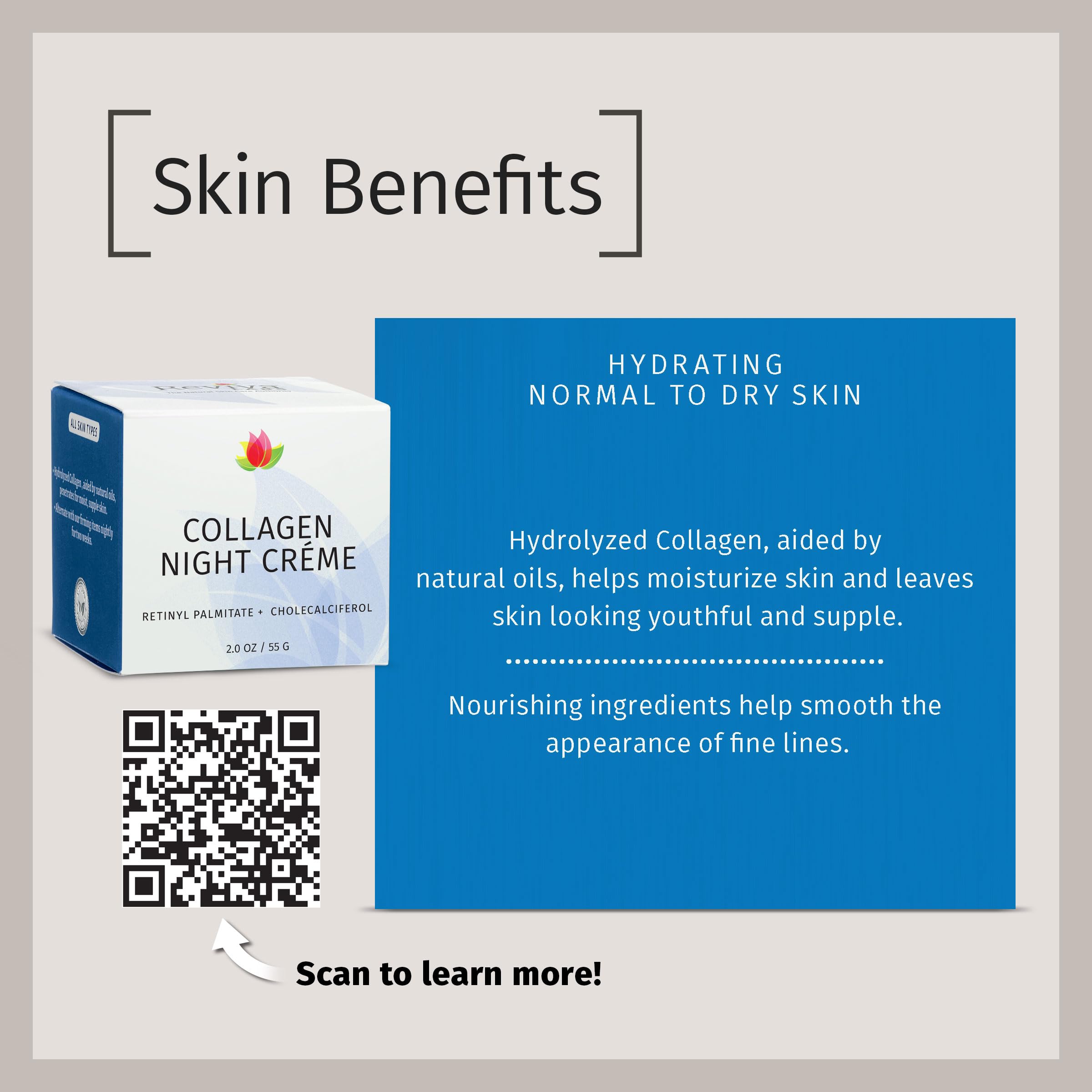 Collagen Night Cream, Hydrating Face Moisturizer for Women, 2 oz