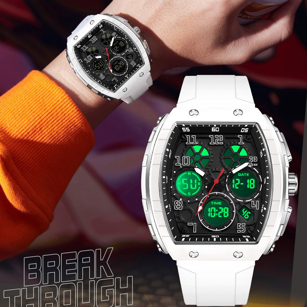Watches for Men Relojes Para Hombres White Mens Sport Watch - findtime Official Imagery - 6