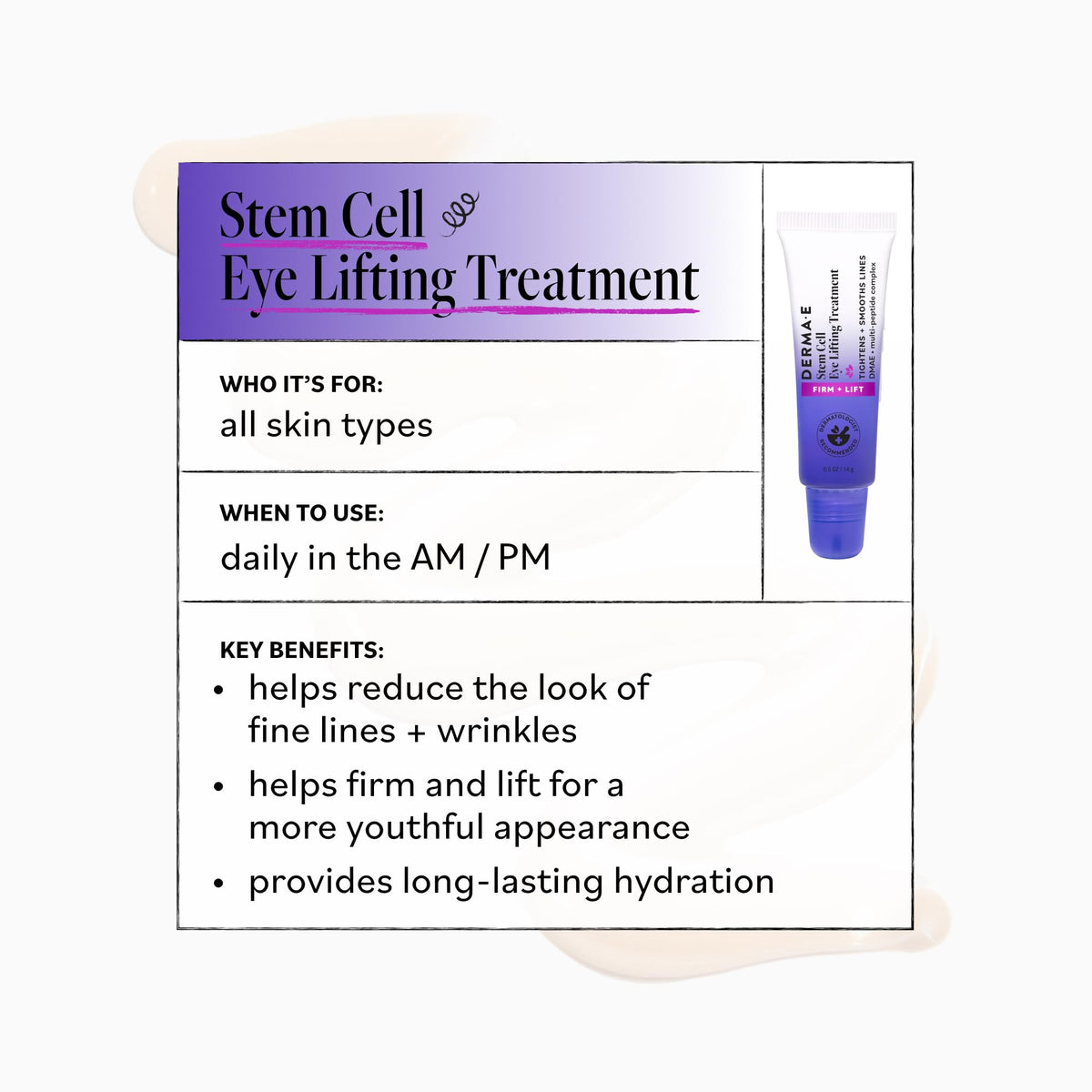 Derma E Stem Cell Lifting Eye Cream Firming Tightening 0 5 - Derma E Official Imagery - 6