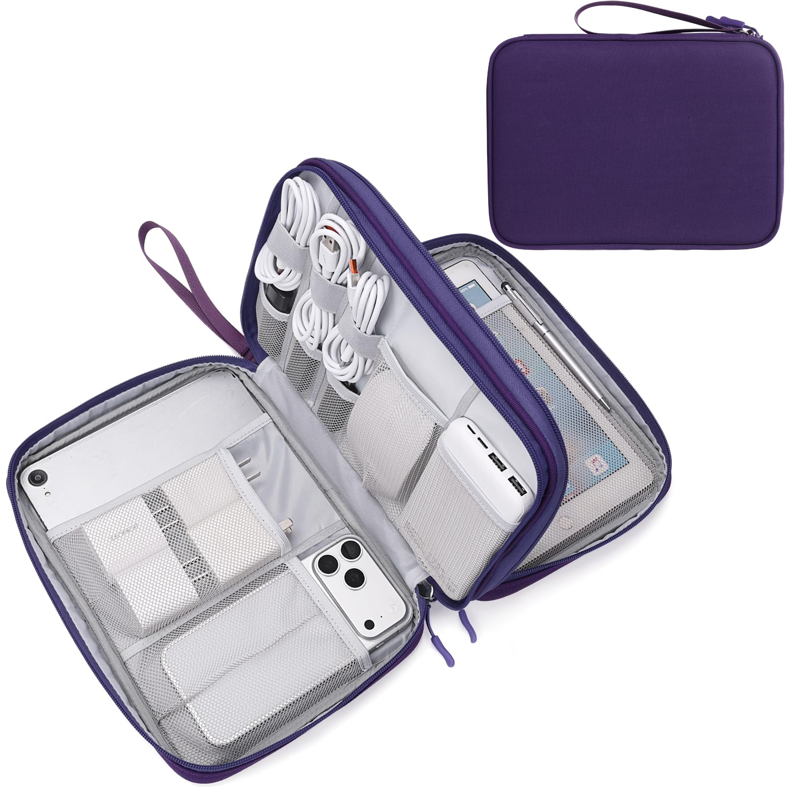 FYY Electronic Organizer, Travel Tech Pouch Bag, Cable Organizer Dark - View 9