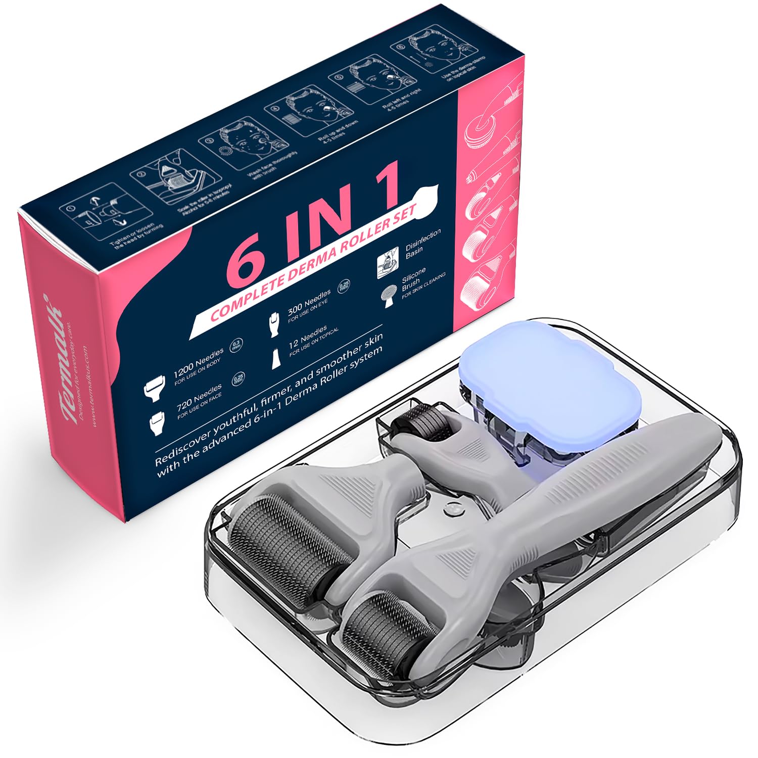 6 in 1 Microneedling Derma Roller Kit Face Body - Termalk Official Imagery - 3