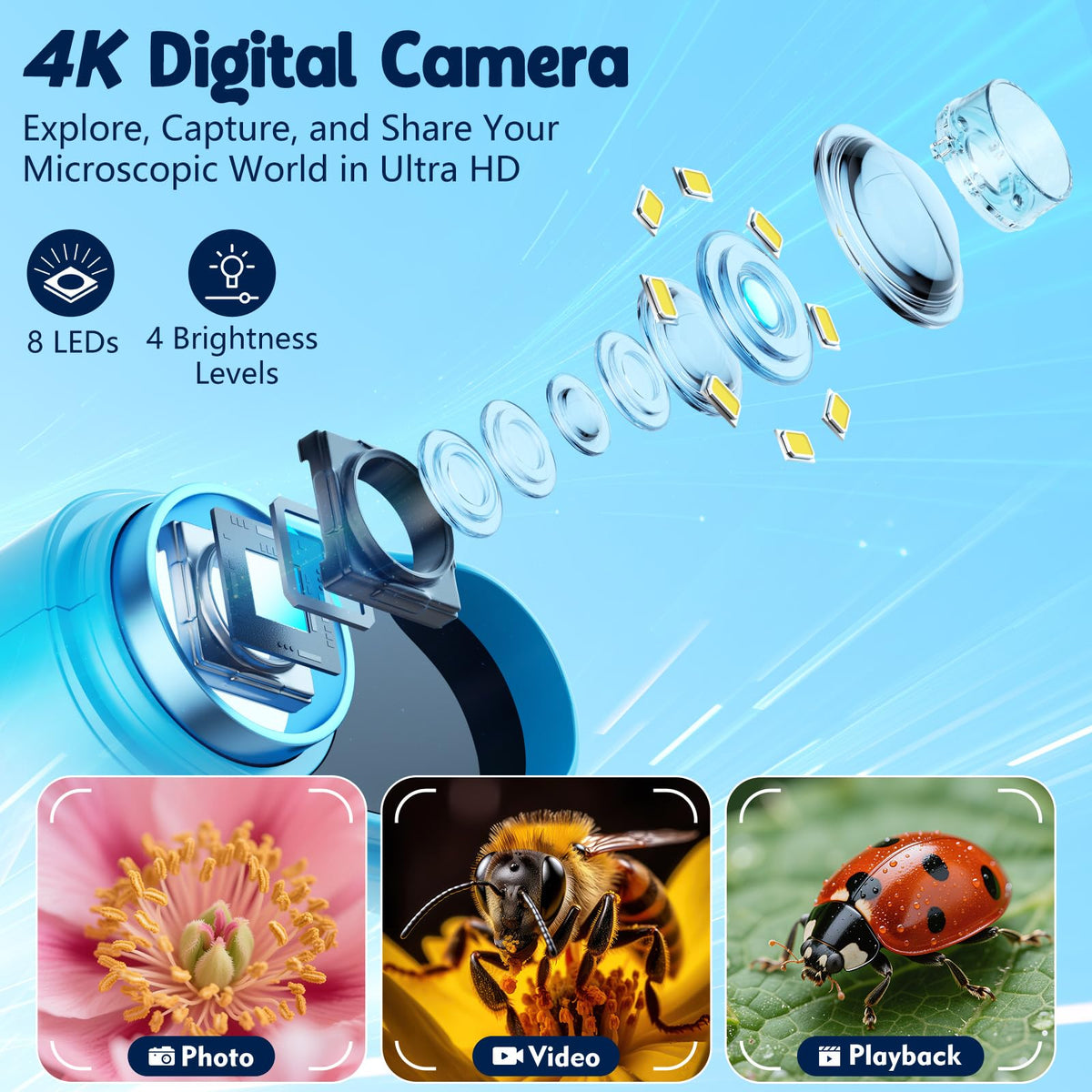 Odatay 4K 1000X Digital Microscope for Kids with 32G Card - Odatay Official Imagery - 4