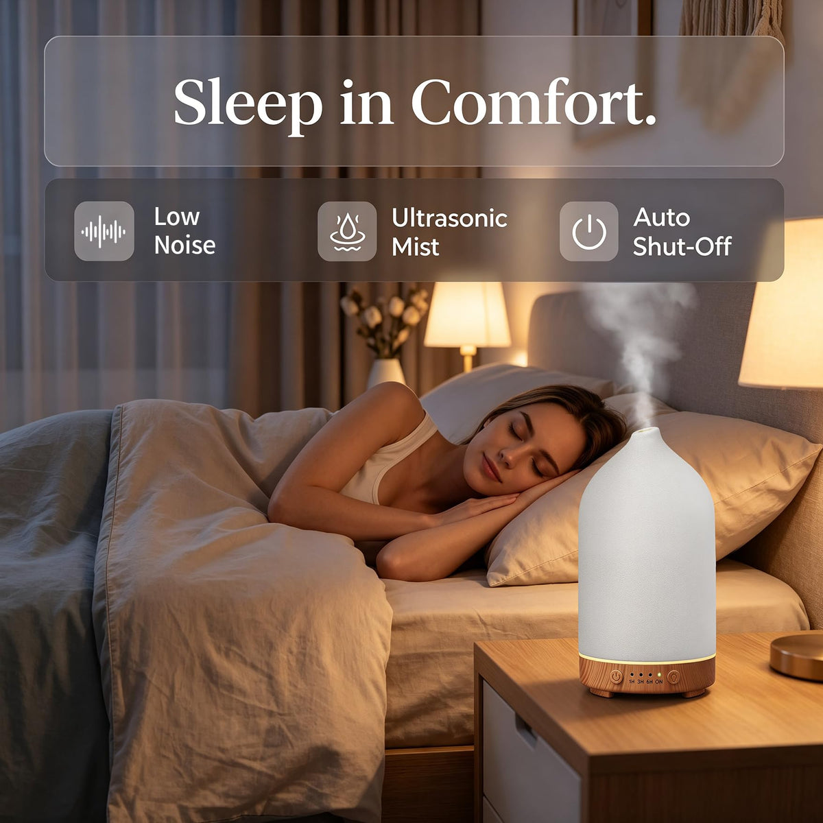 200ML Ceramic Essential Oil Diffuser for Home Stone Diffuser - Gooamp Official Imagery - 7