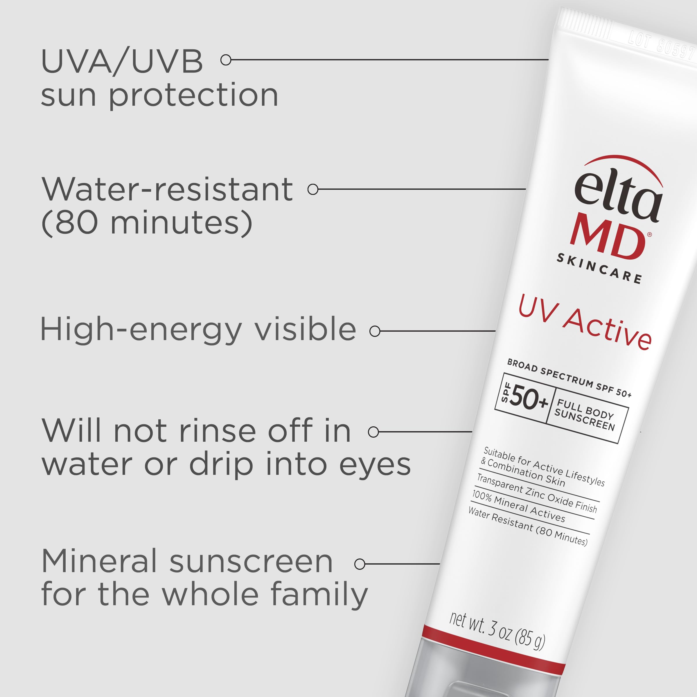 EltaMD UV Active 100 Mineral Sunscreen SPF 50 Full Body - Premium Selection Official Imagery - 4