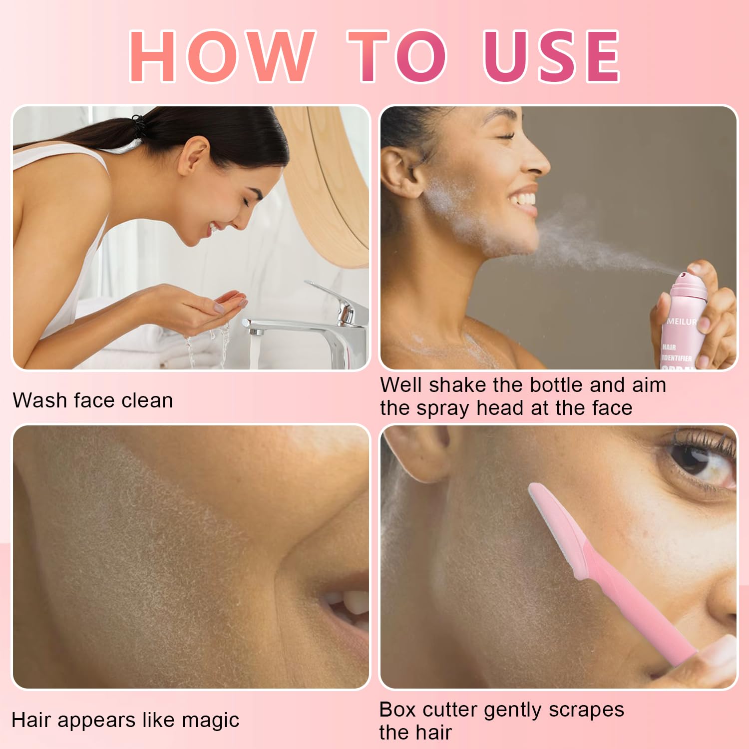 Meilury Hair Identifier Spray for Face Shaving for Women,Dermaplaning - View 8