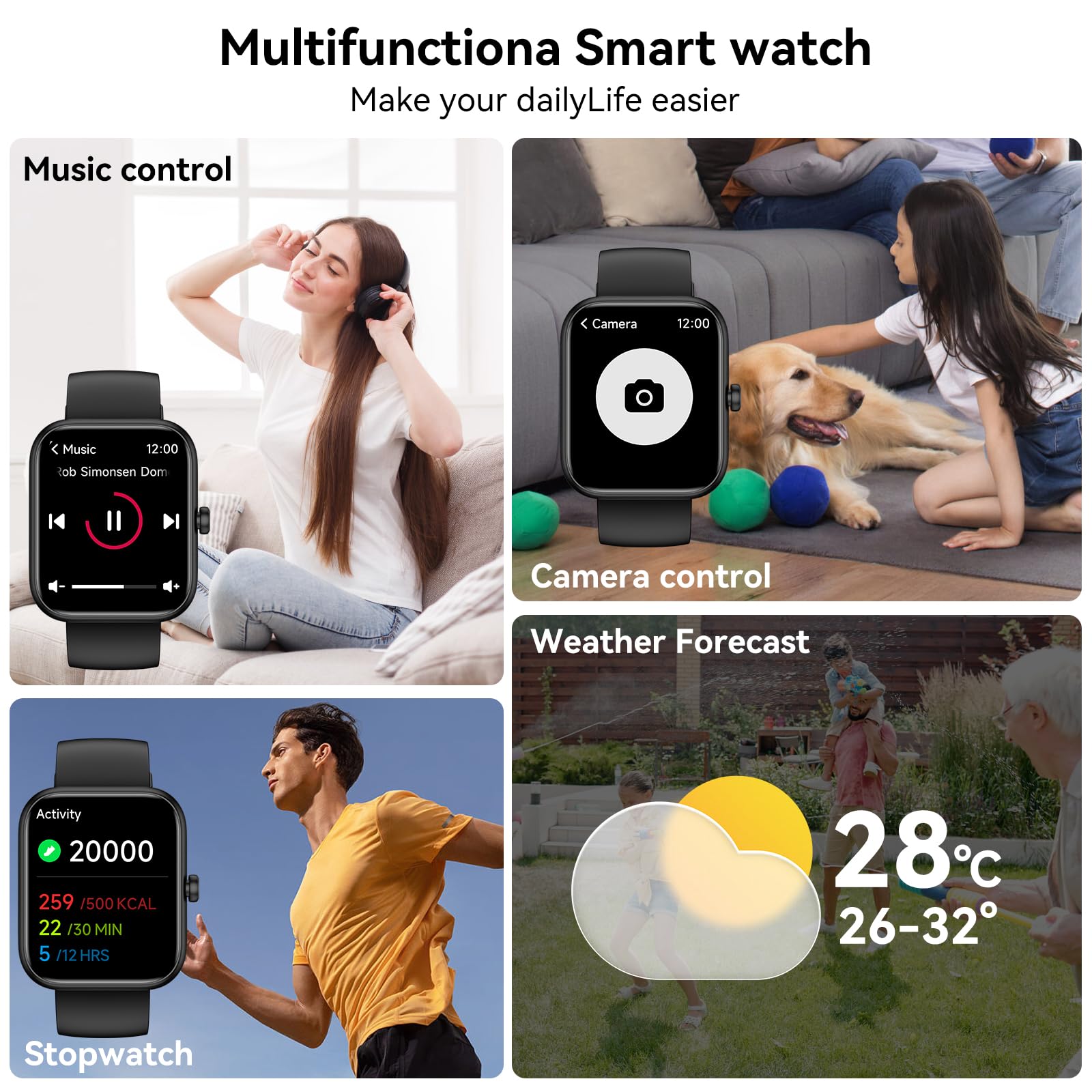 BOOOMIC Smart Watch for Men Women with Alexa Built-in, Bluetooth Calli - View 6