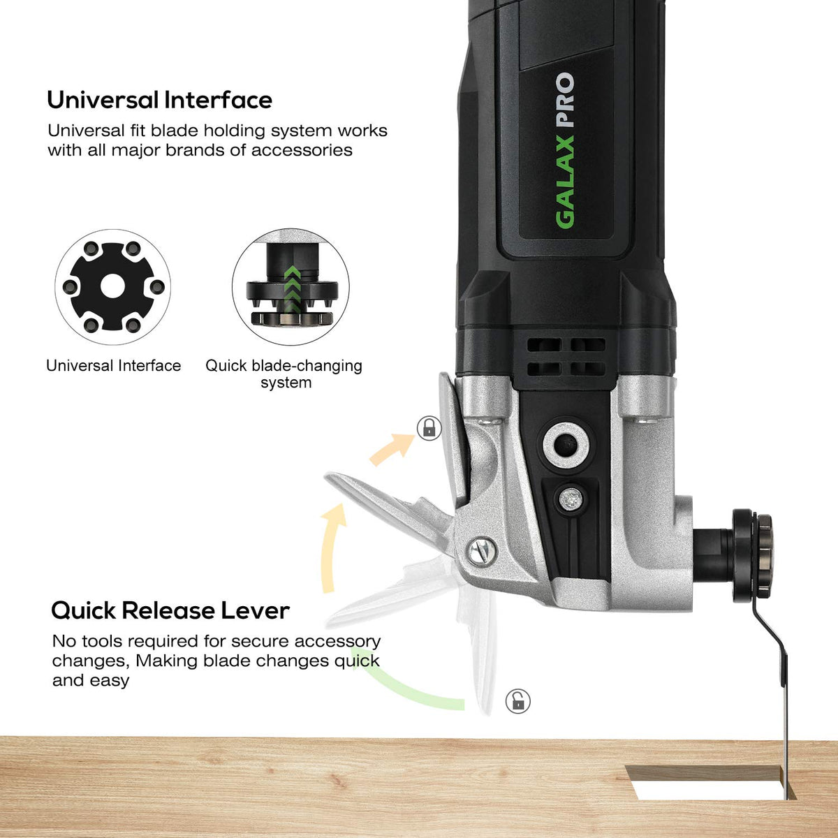 GALAX PRO Corded Oscillating Multi Tool Kit 3 5A with 30Pcs - GALAX PRO Official Imagery - 4