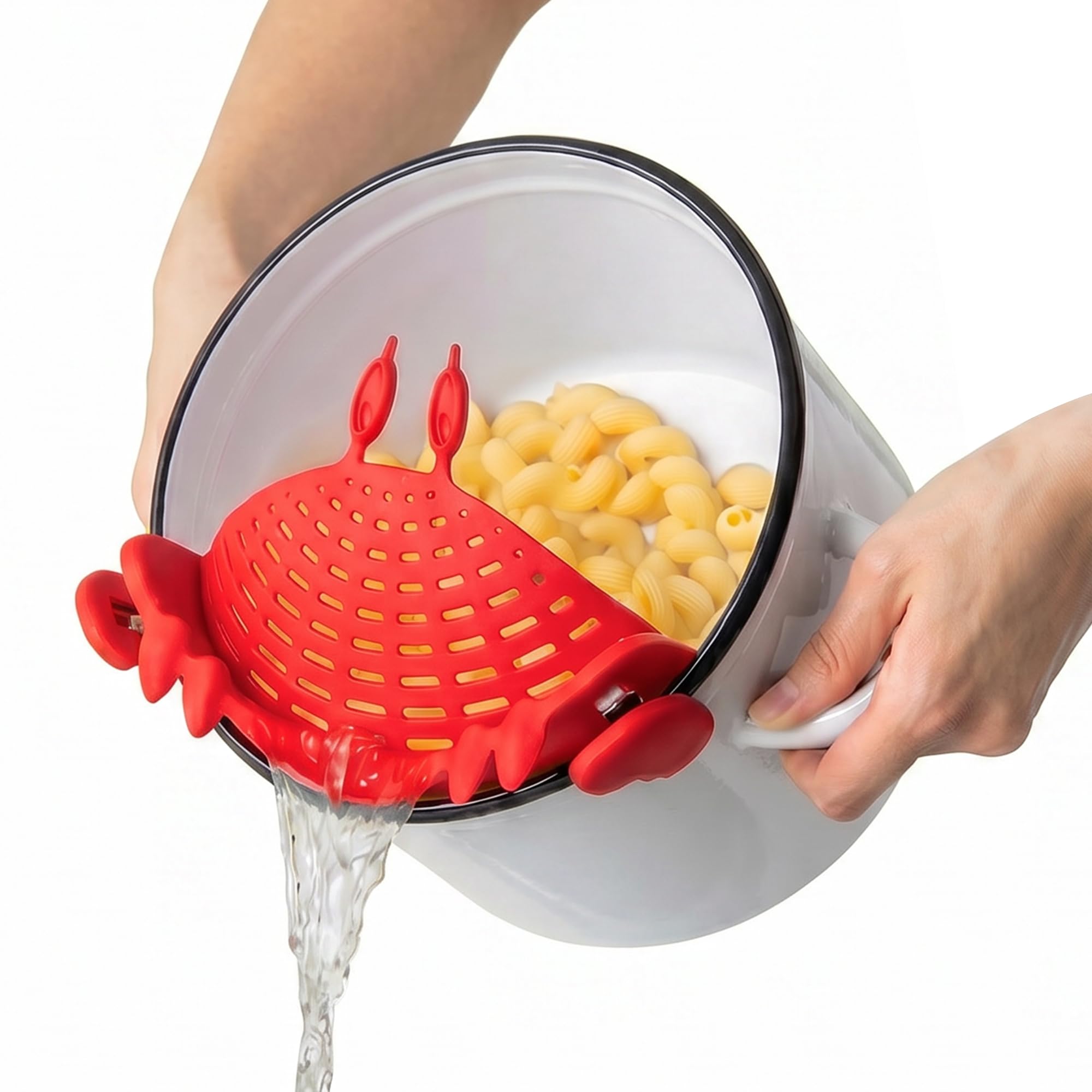OTOTO Crab Clip-On Strainer - Silicone Pasta Strainer with Stainless S - View 1