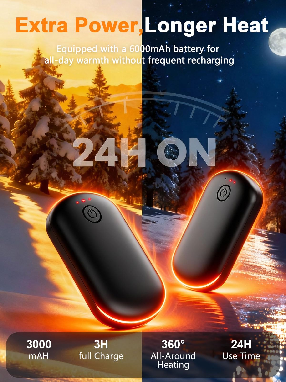 Fovendi Pocket Size Hand Warmers Rechargeable 2 Pack, 6000mAh Electric - View 5