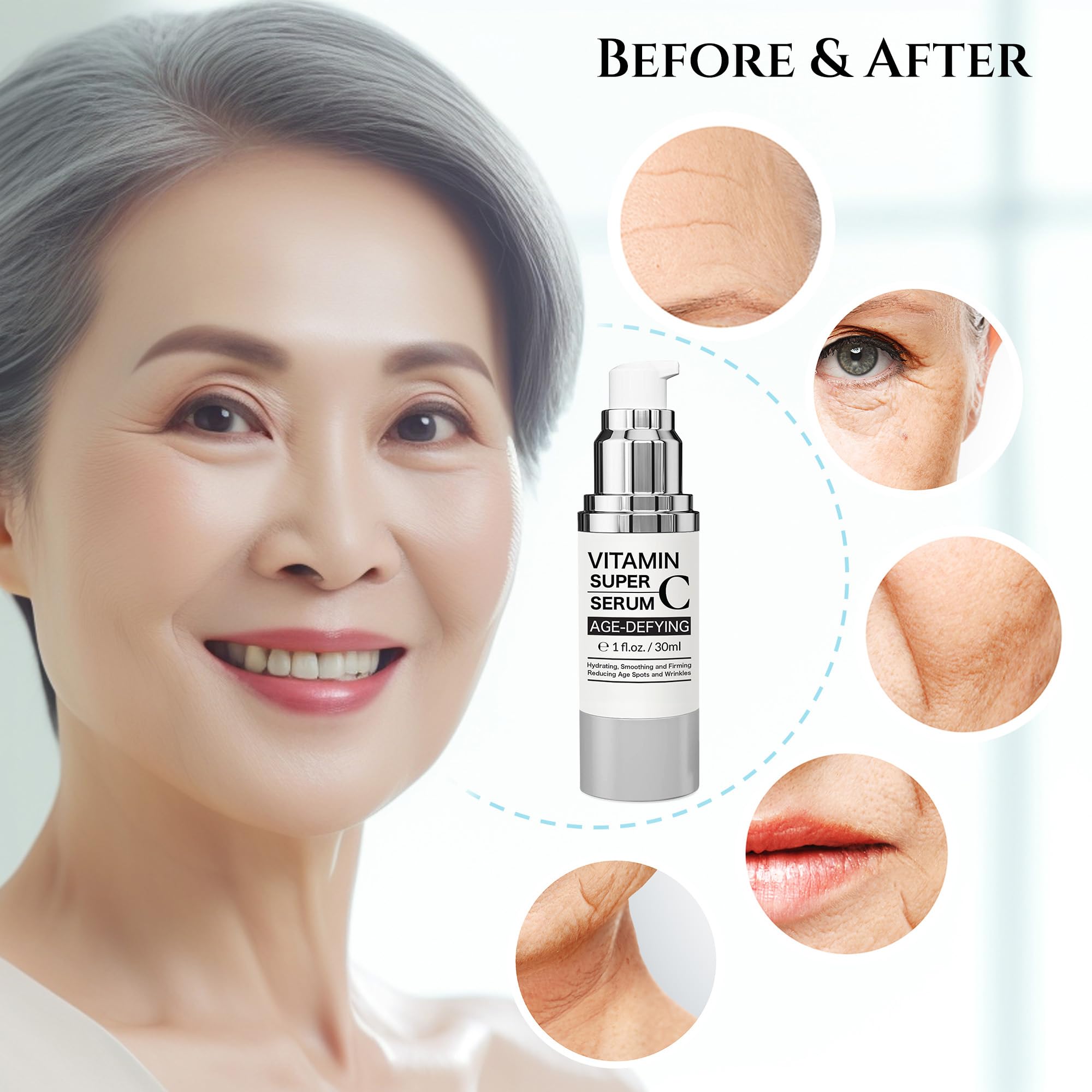 Super Vitamin C Serum for Women over 70 Wrinkle Cream for - Refaflio Official Imagery - 6