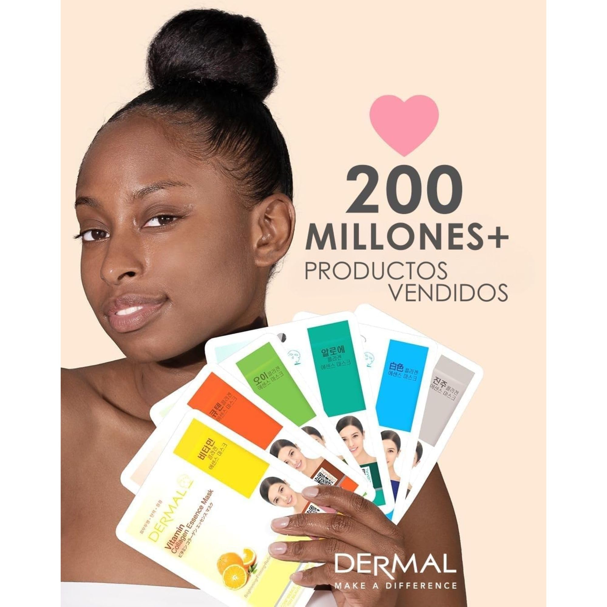 DERMAL 16 Collagen Korean Essence Sheet Mask Variety Pack, Aloe - DERMAL