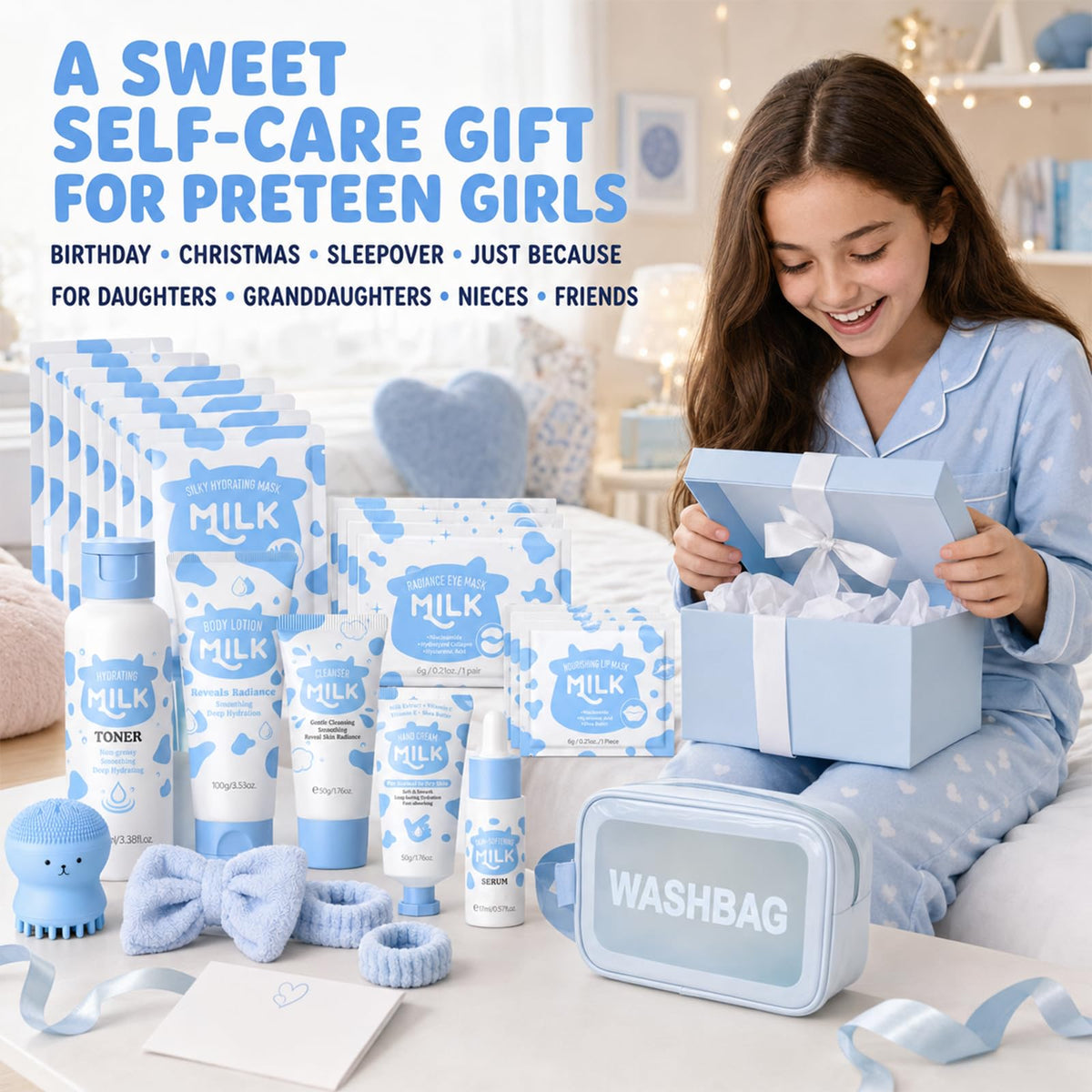 Milk Skincare Set for Teens Girls 10 12 Face Care Kit - JAFERTH Official Imagery - 8