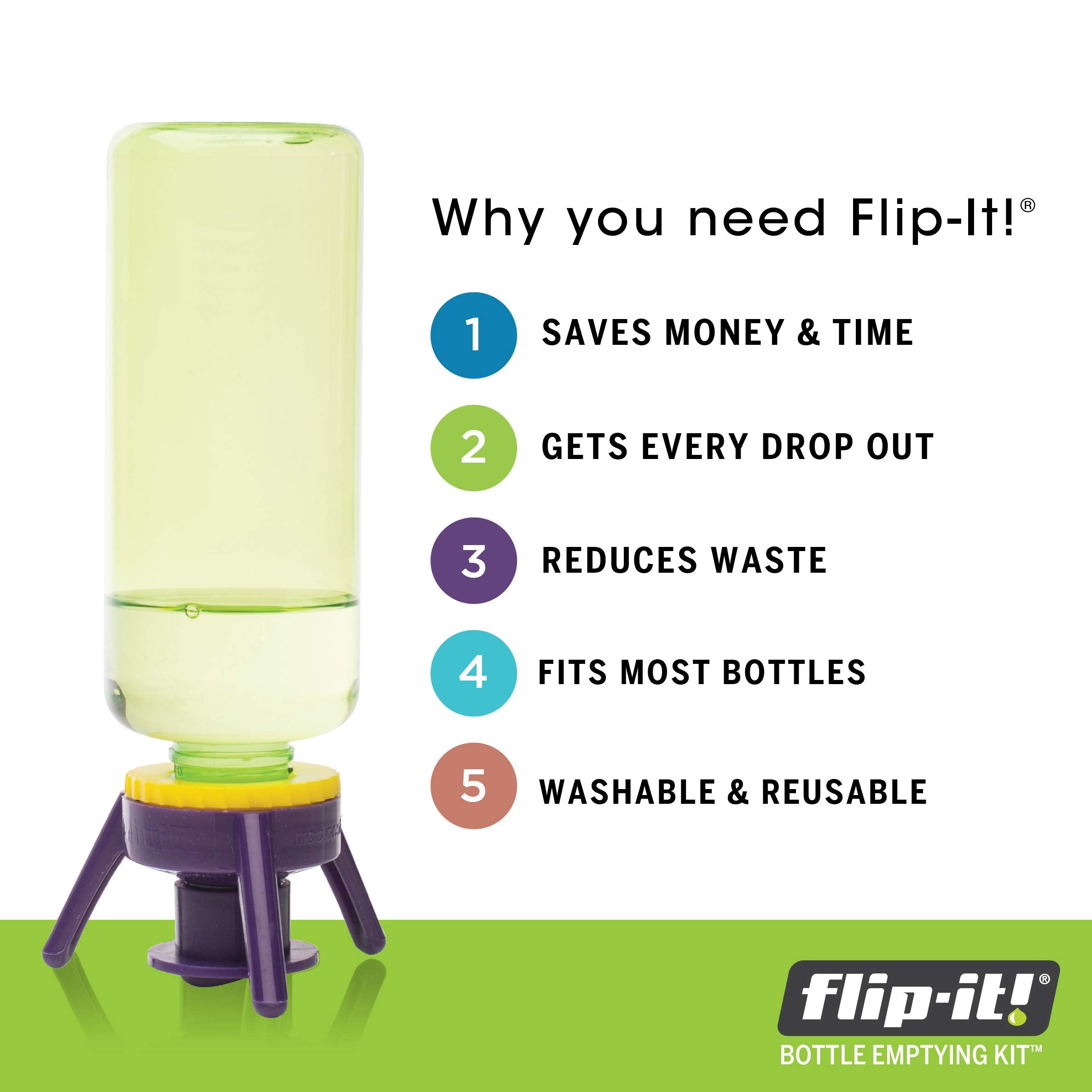 Flip-It! Bottle Emptying Kit – 6 Bottle Pack - No more wasted product - View 9