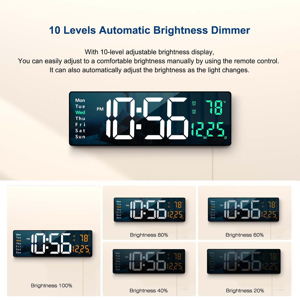 Digital Wall Clock Large Display 16 with Remote Control for - Abovsare Official Imagery - 6