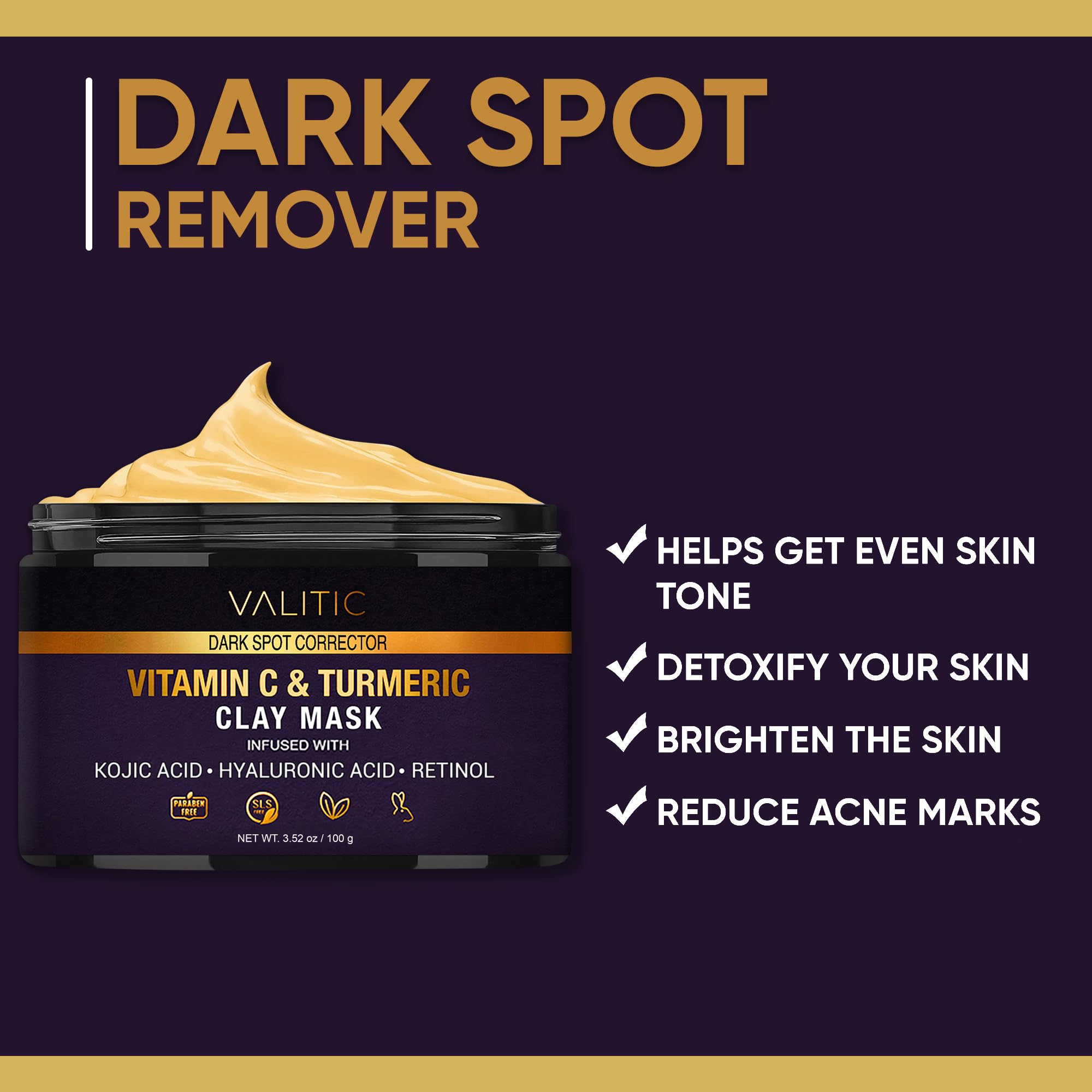 VALITIC Turmeric Vitamin C Clay Mask Face Dark Spot Remover - VALITIC Official Imagery - 3