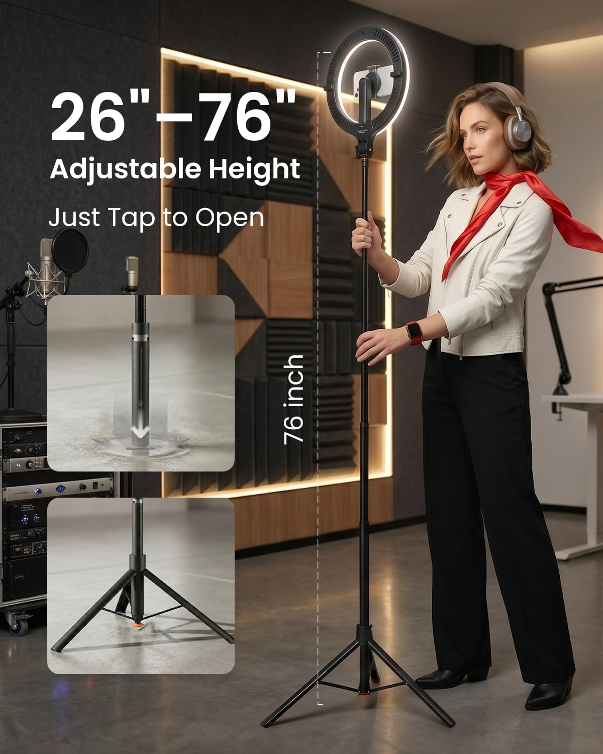 KraftGeek Ring Light with Stand Magnetic Phone Tripod with - KraftGeek Official Imagery - 5