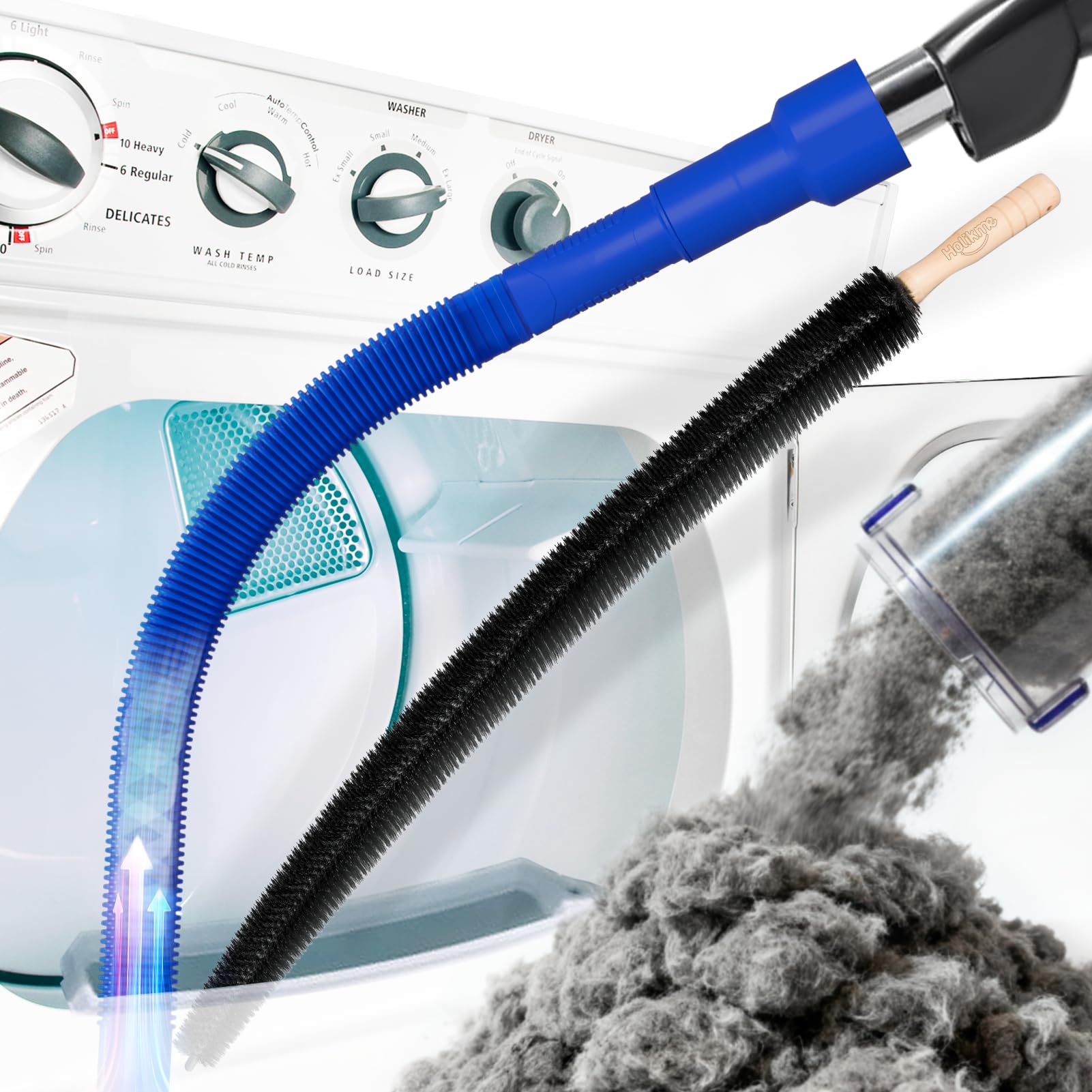 Holikme Dryer Vent Cleaner Kit 2Pack - Lint Vacuum Attachment & B by Holikme - Angle View 1