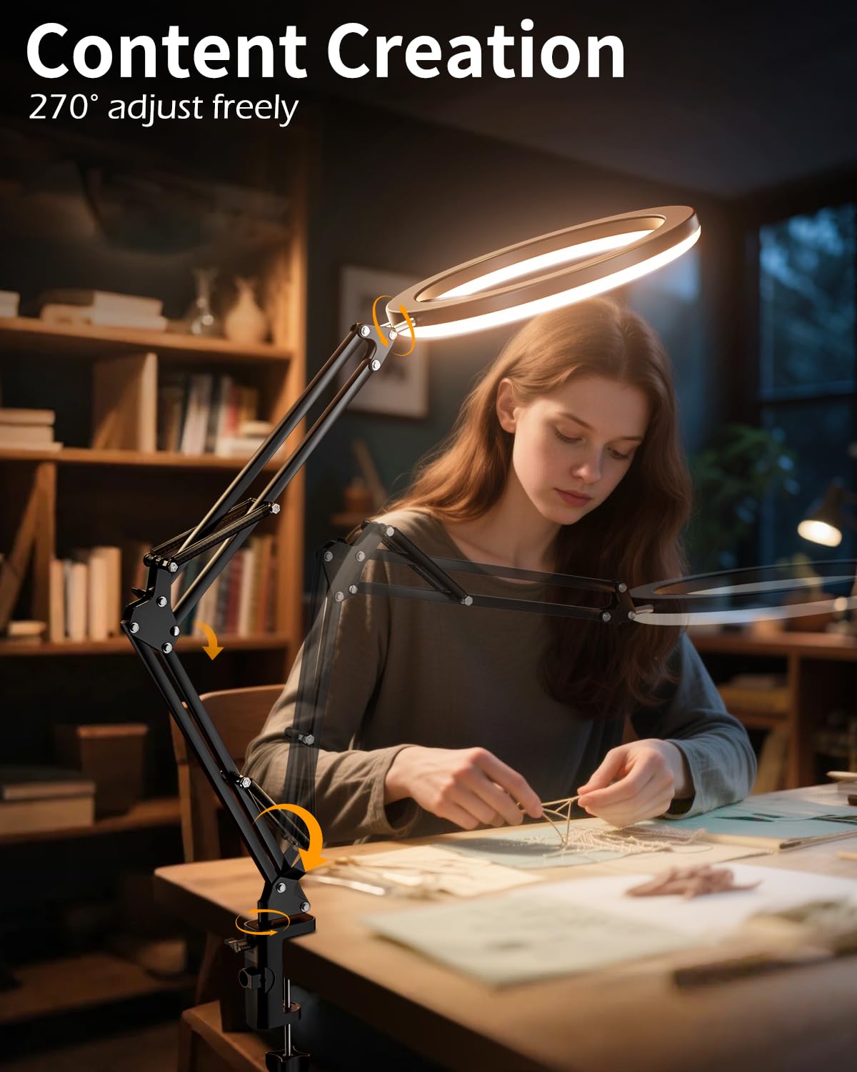 UBeesize 12 Ring Light with Overhead Phone Mount LED Selfie - UBeesize Official Imagery - 3