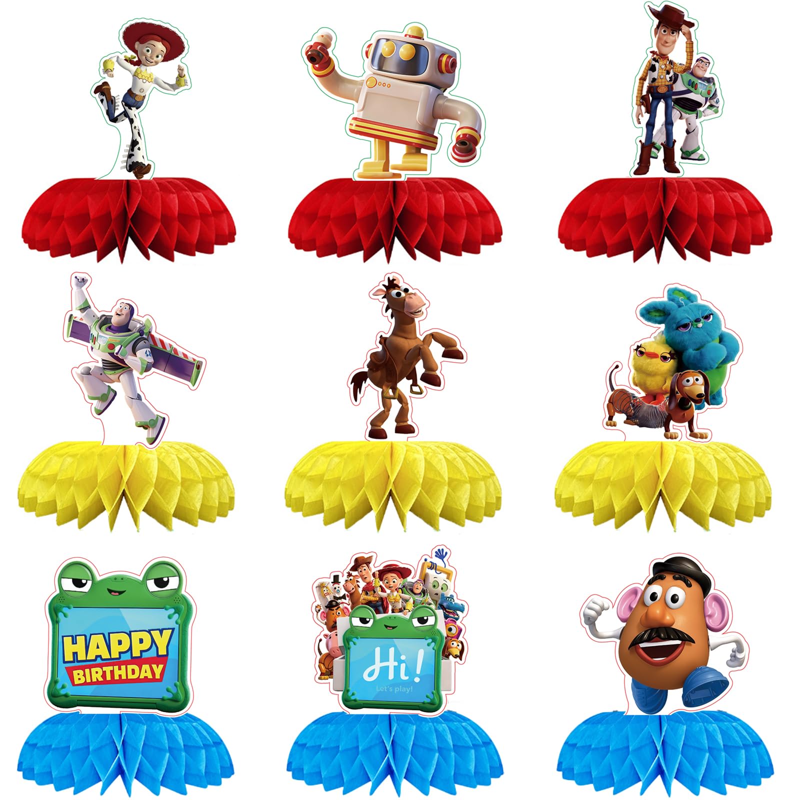 For Toy Story Birthday Party Supplies , 9Pcs Honeycomb - Product Imagery