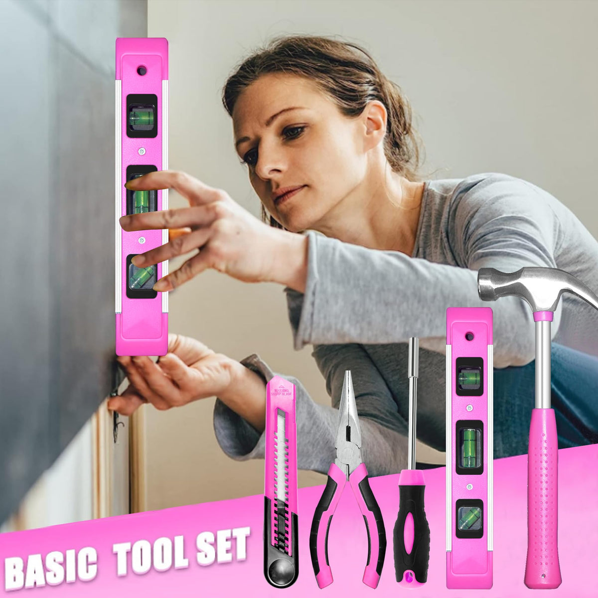 Pink Tool Set for Women 130 Piece Home Tool Kit for Women - SOLUDE Official Imagery - 6