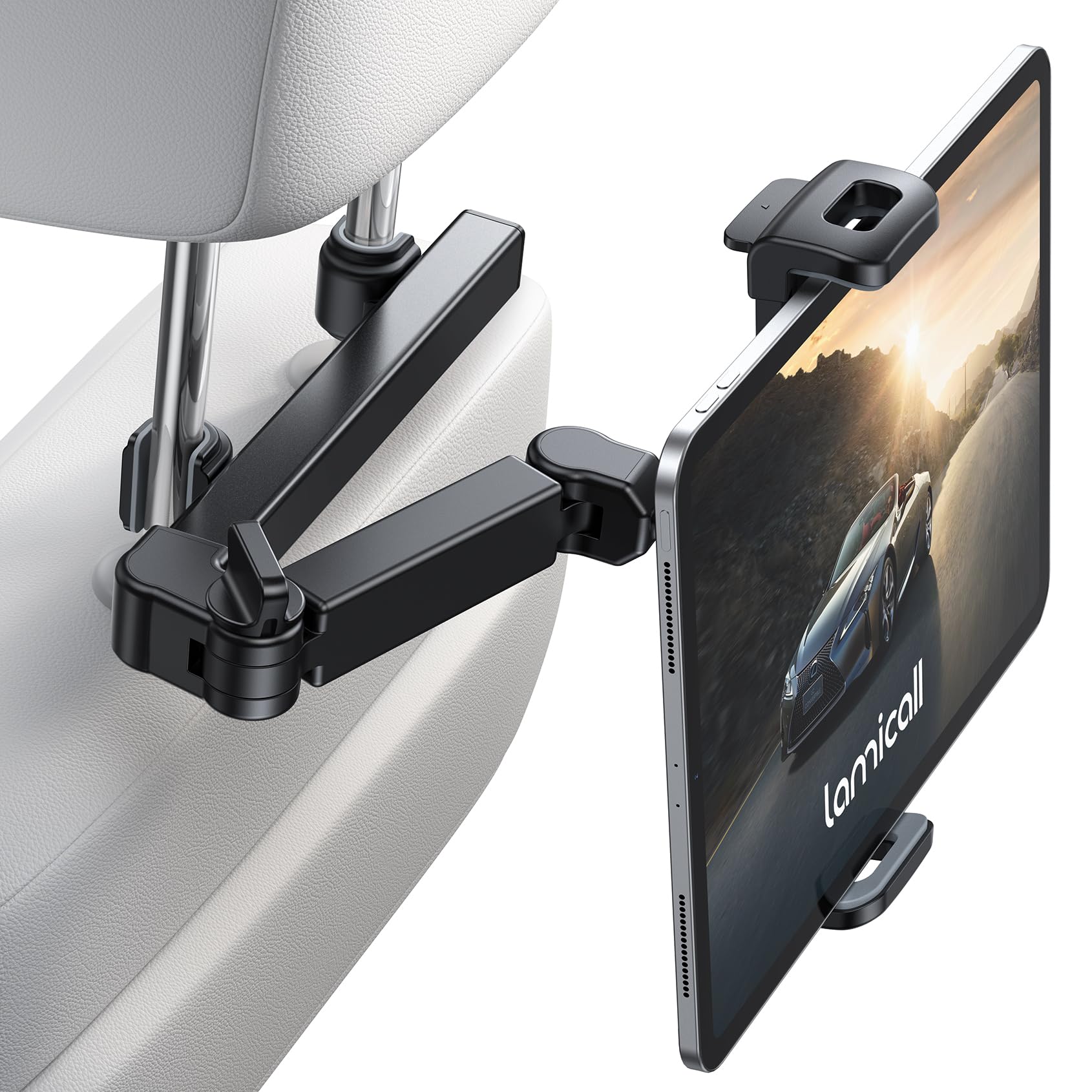 Lamicall Car Headrest Tablet Holder, 3 in 1 Extension Adjustable Arm