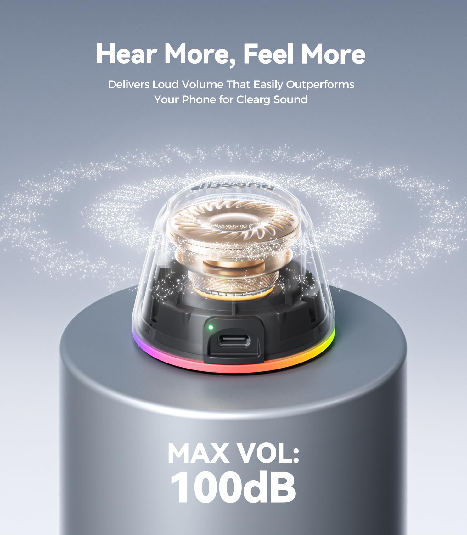 dbsono 2 in 1 Portable Magnetic Bluetooth Speaker, Phone Stand, Blue - dbsono Official Product View 5