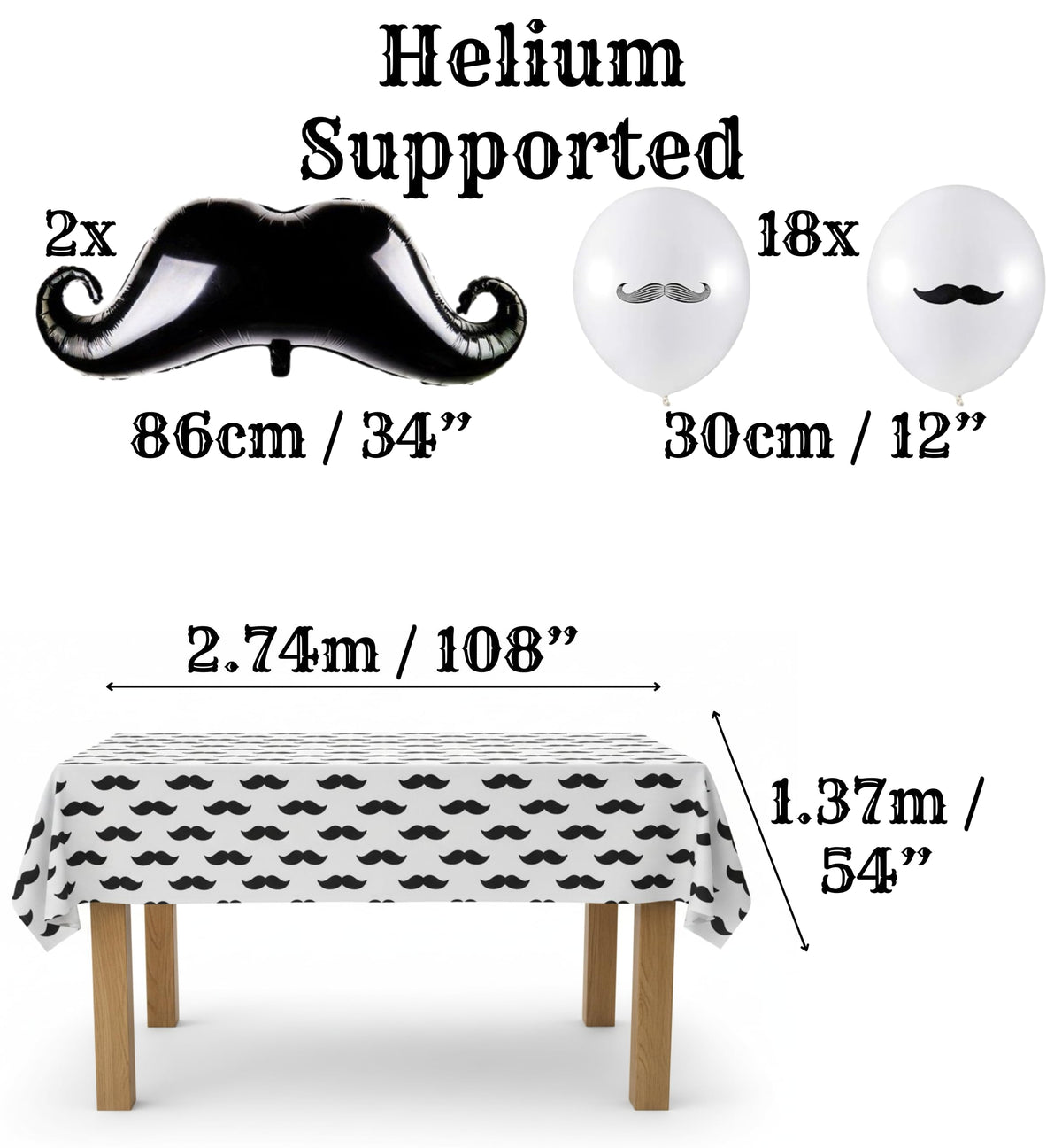 174PCS Mustache Party Decorations 20 Guests Large Mustache - Premium Selection Official Imagery - 4