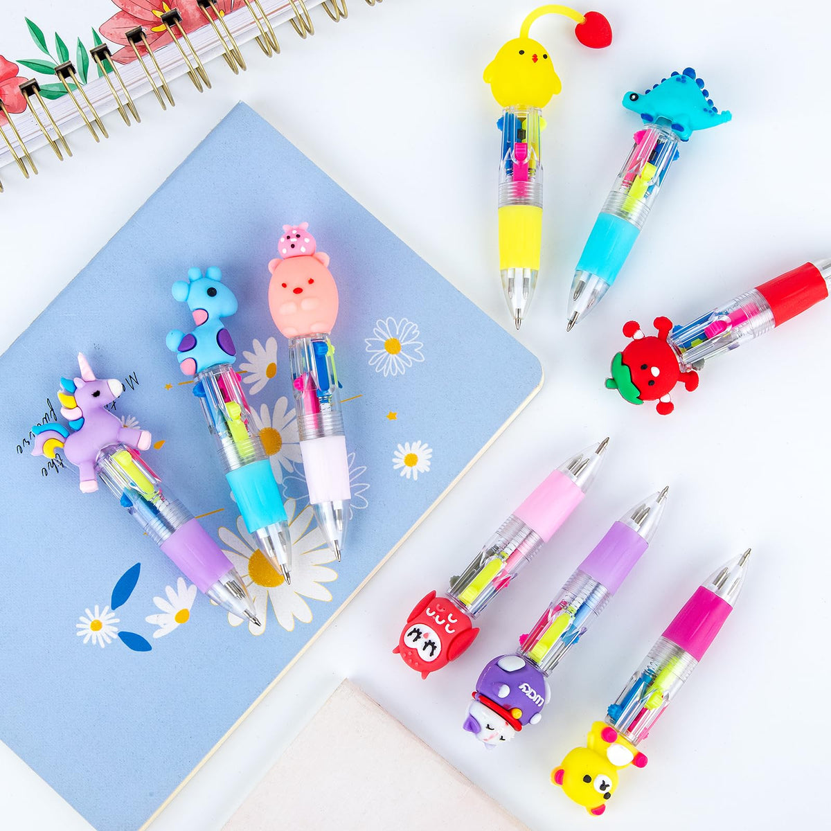 60 Pack Mini 4 in 1 Multicolor Ballpoint Pens for Kids Bulk - HNSYYF Official Imagery - 3