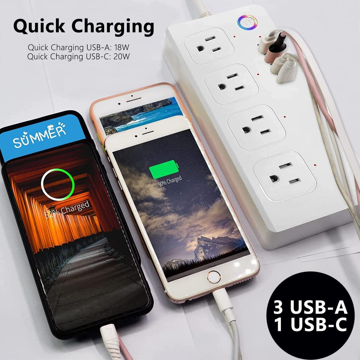 Smart Power Strip Voice Control for Alexa Google - UseeLink Official Imagery - 7