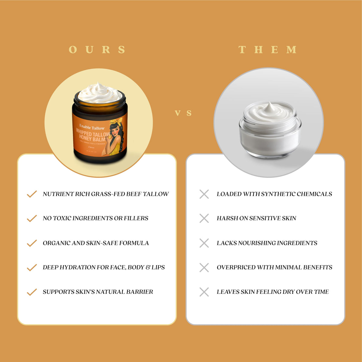 Face Body Cream Whipped Beef Tallow Manuka Honey Balm for - Enable Tallow Official Imagery - 5