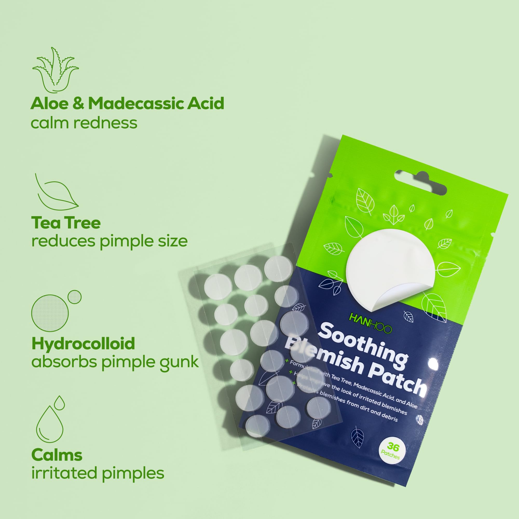 HANHOO Soothing Blemish Patch with Aloe Madecassic Acid and - HANHOO Official Imagery - 4