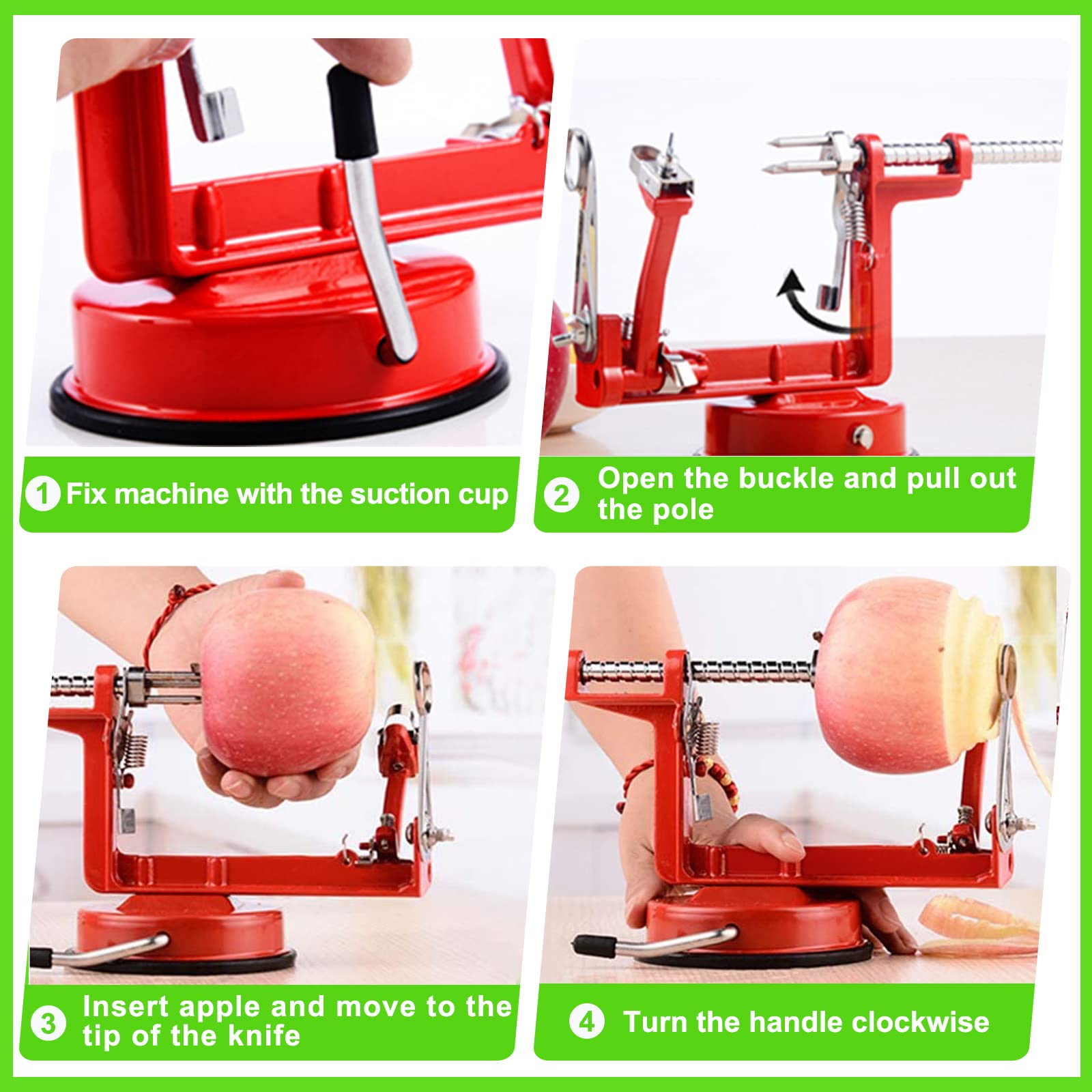 tigwin Apple Peeler Corer, Long lasting Chrome Cast Magnesium Alloy Ap - View 5
