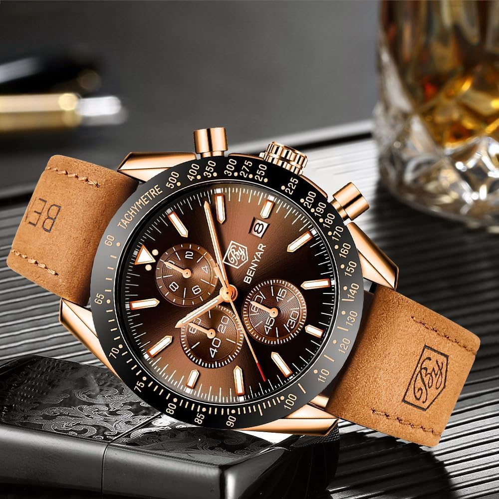 BENYAR Watch for Men Analog Quartz Chronograph Waterproof Luminous Des - View 4