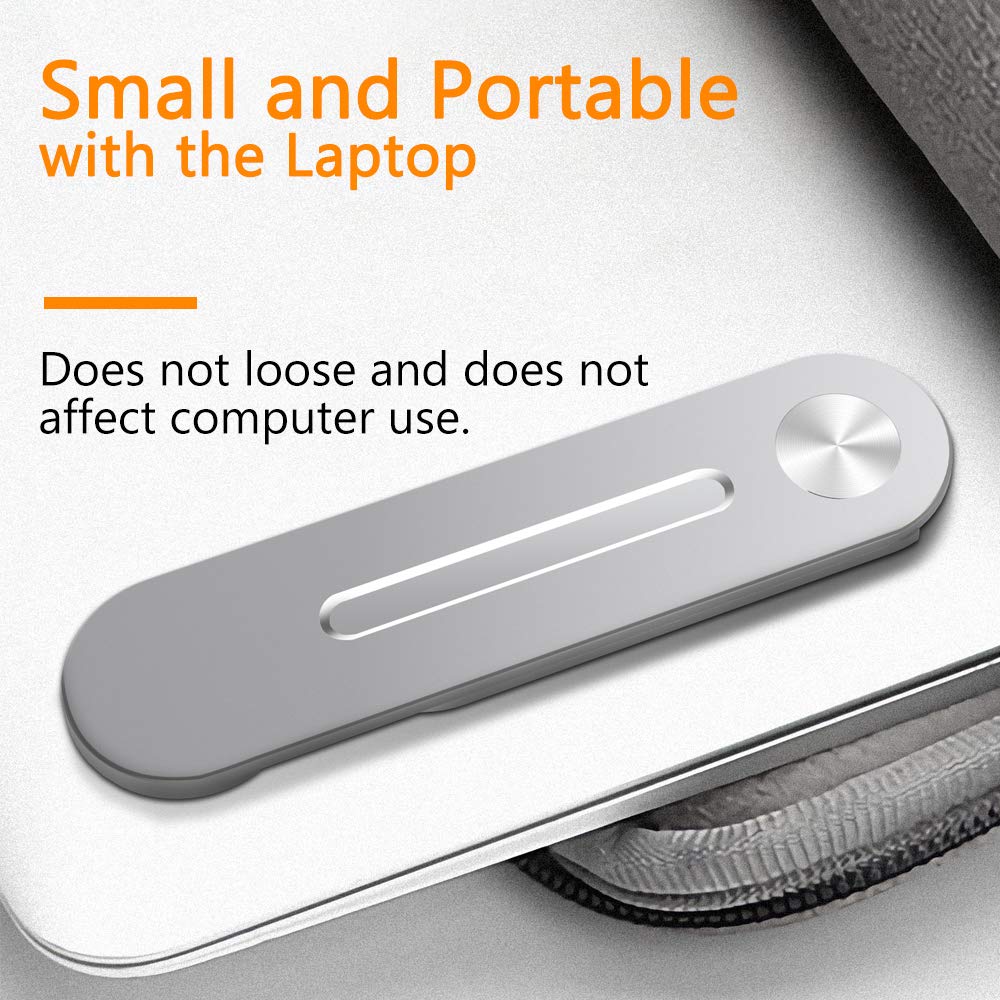 DK177 silver portable laptop and monitor side mount phone holder, foldable smartphone stand attached to computer monitor.
