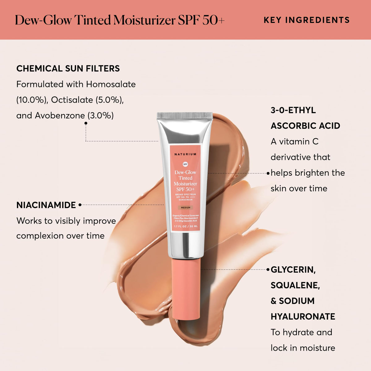 Naturium Dew Glow Tinted Moisturizer SPF 50 Medium Daily - Naturium Official Imagery - 7