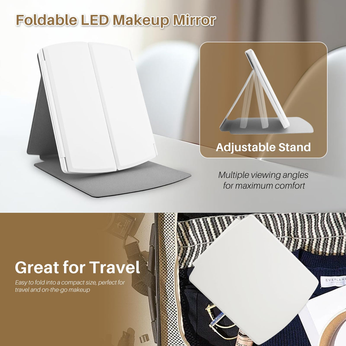 Makeup Mirror Vanity Mirror with Lights 2X 5X Snow White - WIZCHARK Official Imagery - 6