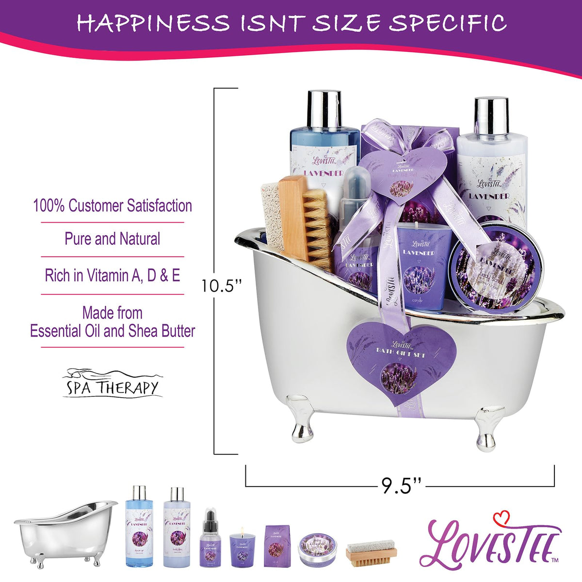 Christmas Gifts Relaxing Lavender Spa Gift Baskets for Wome - LOVESTEE Official Imagery - 6